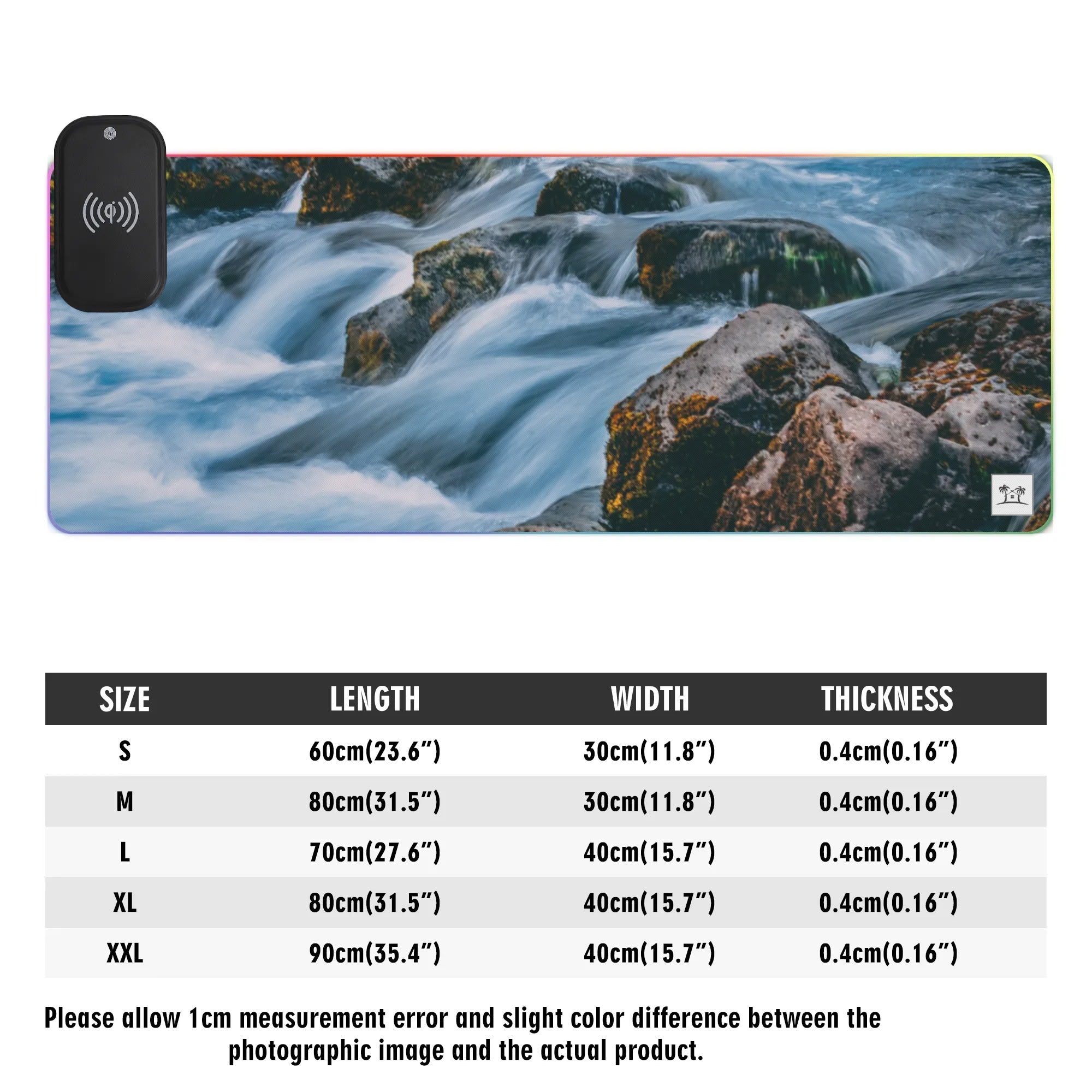 Wireless Charging Neoprene Gaming Desk Pad - River