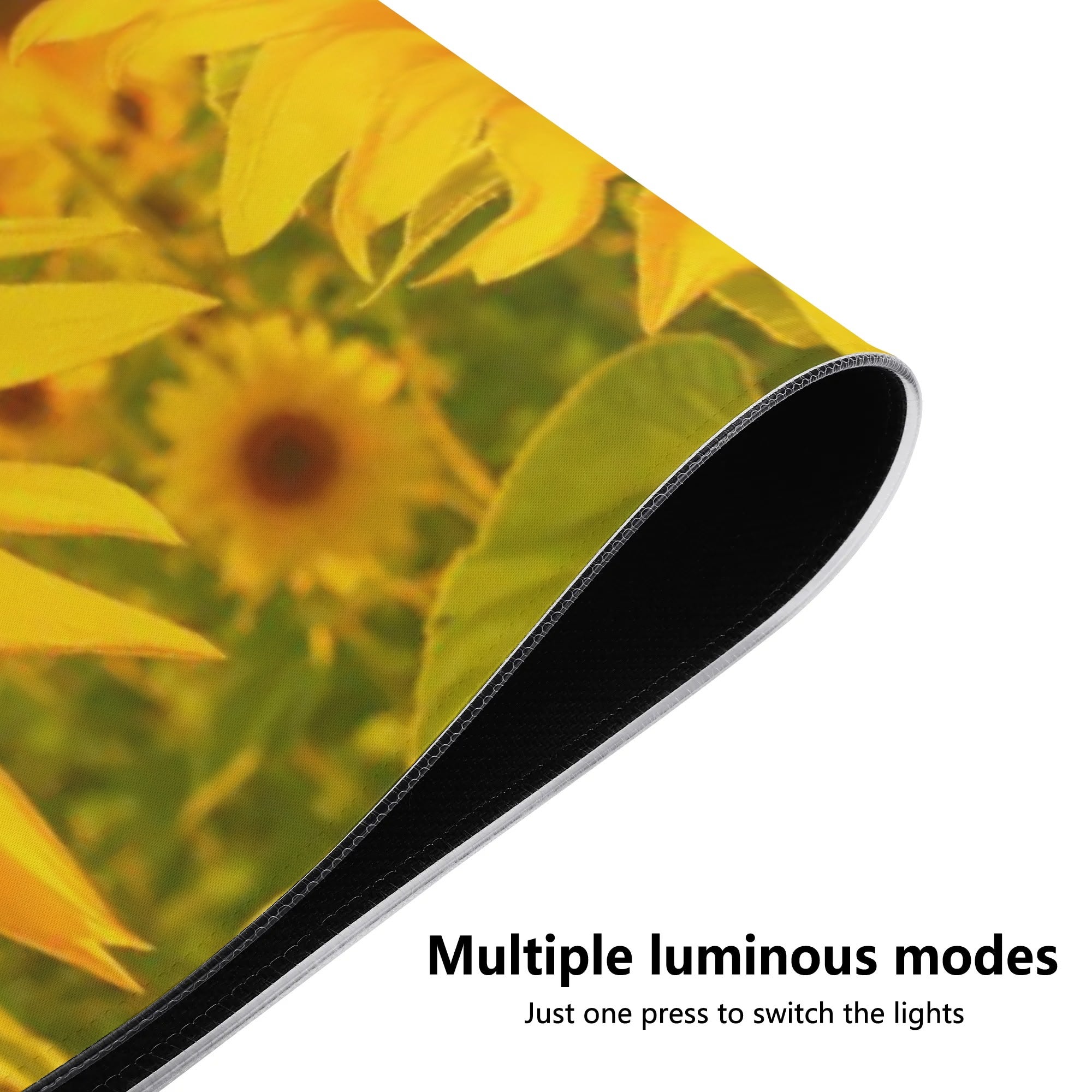 Wireless Charging Neoprene Gaming Desk Pad - Sunflowers