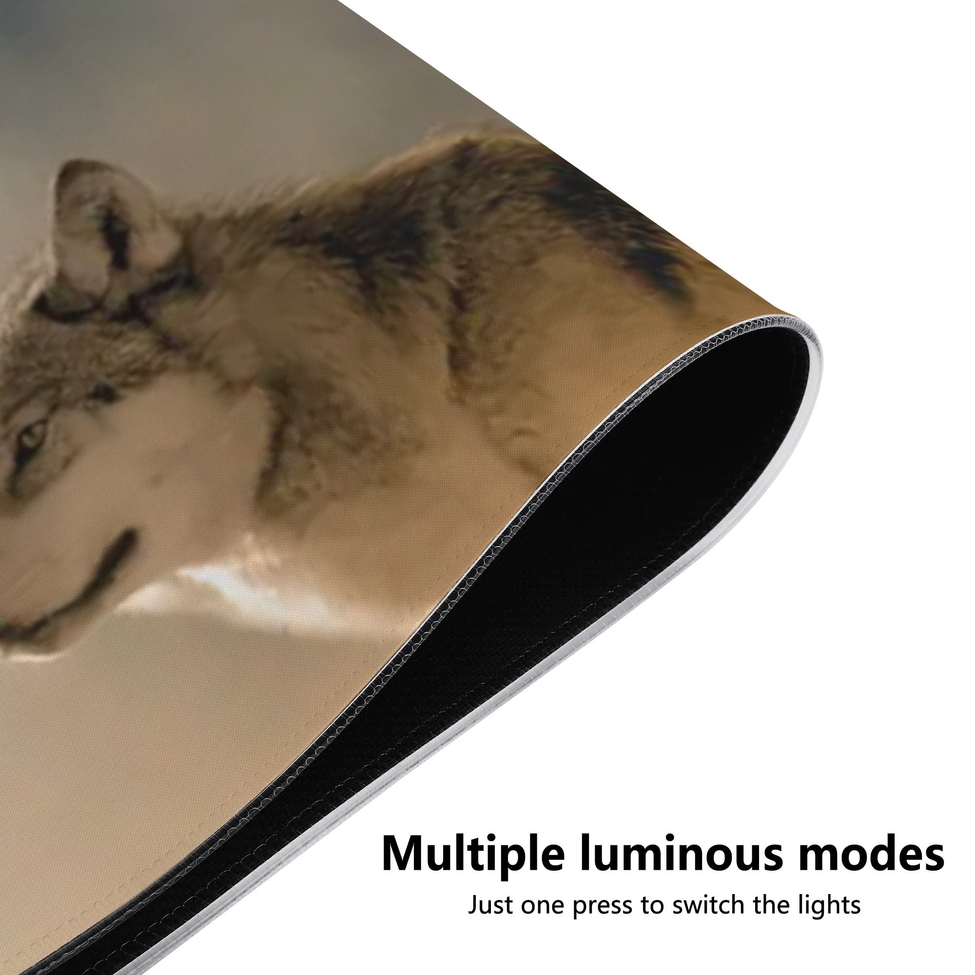 Wireless Charging Neoprene Gaming Desk Pad - Wolves