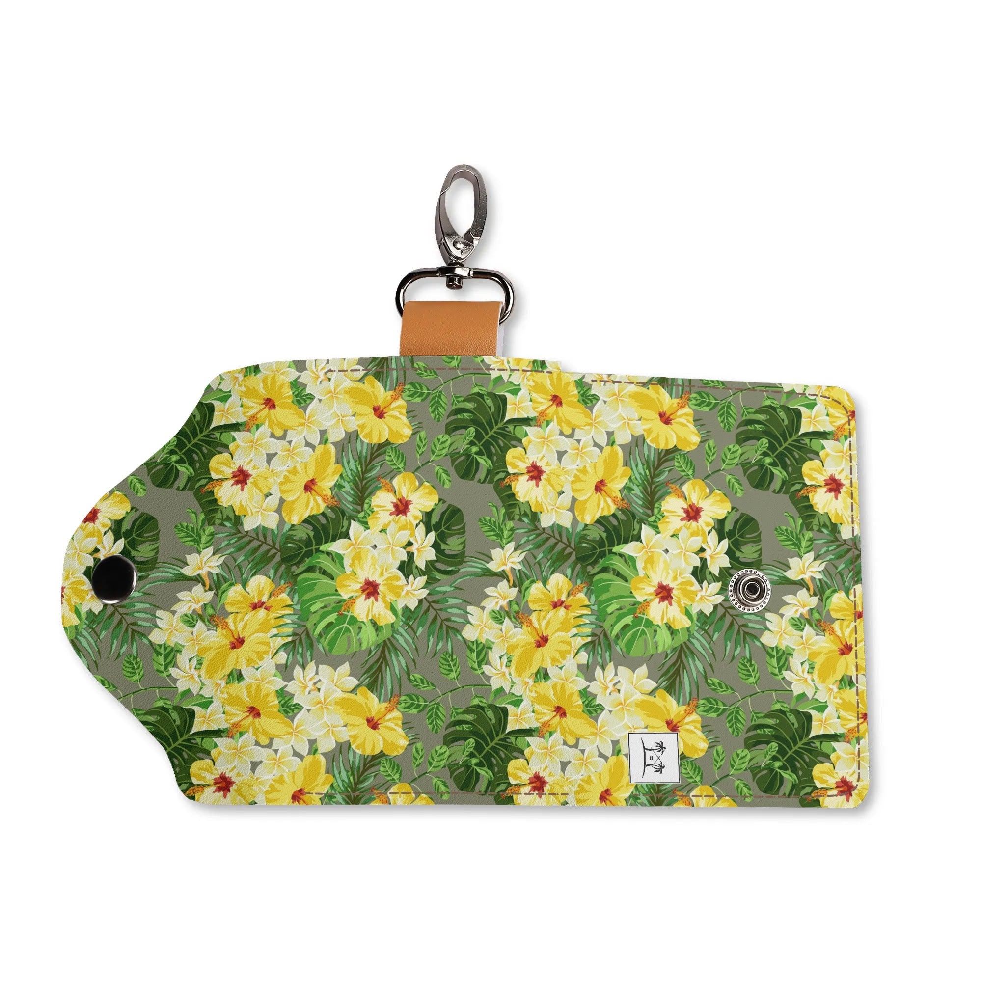 Women's Faux Leather Keychain Purse - Tropical Garden