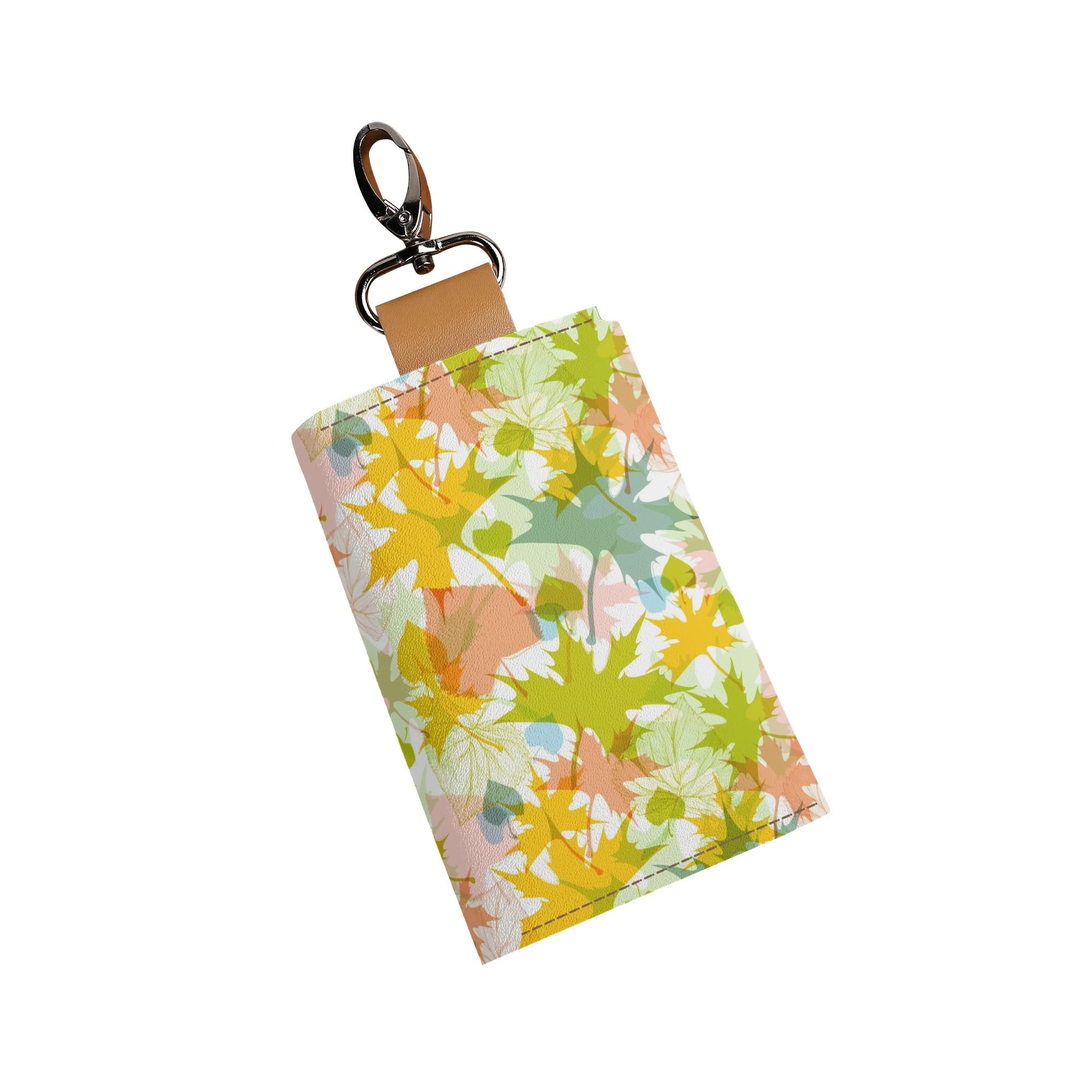 Women's Faux Leather Keychain Purse - Fall Foliage