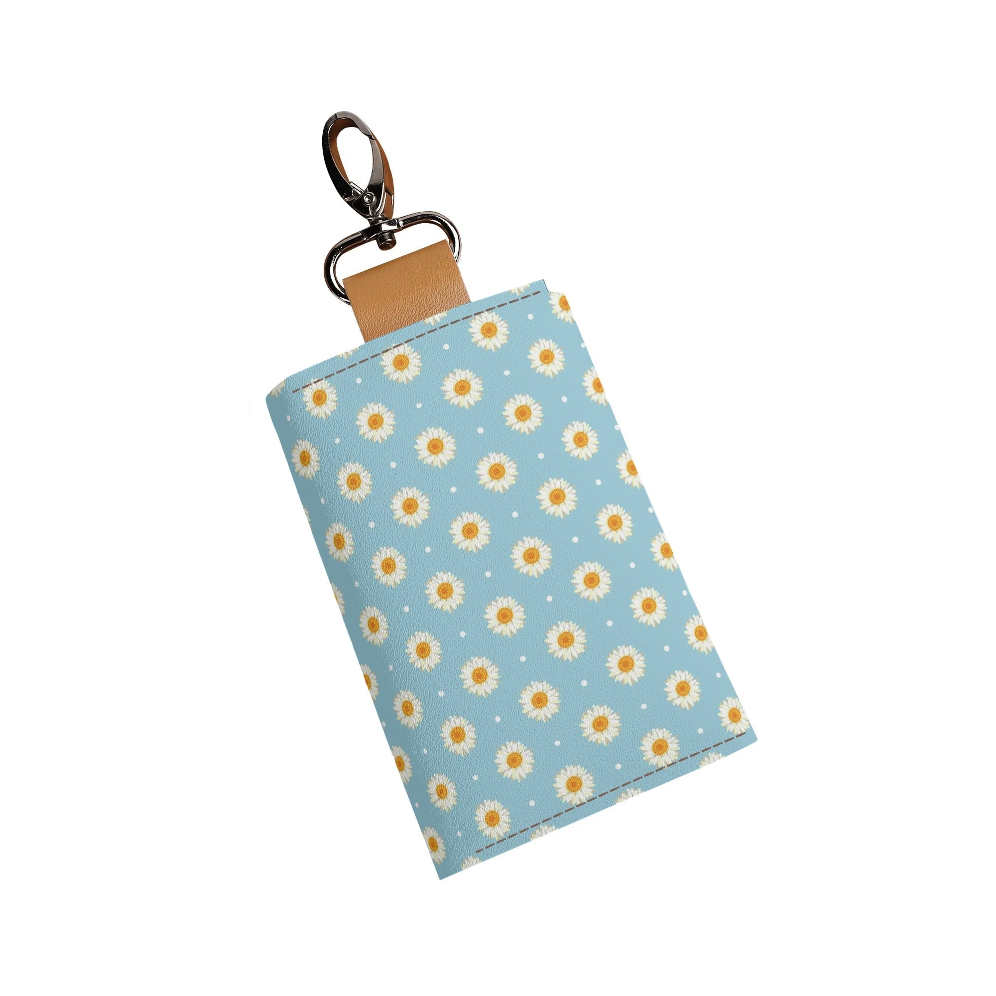 Women's Faux Leather Keychain Purse - Daisy Dots