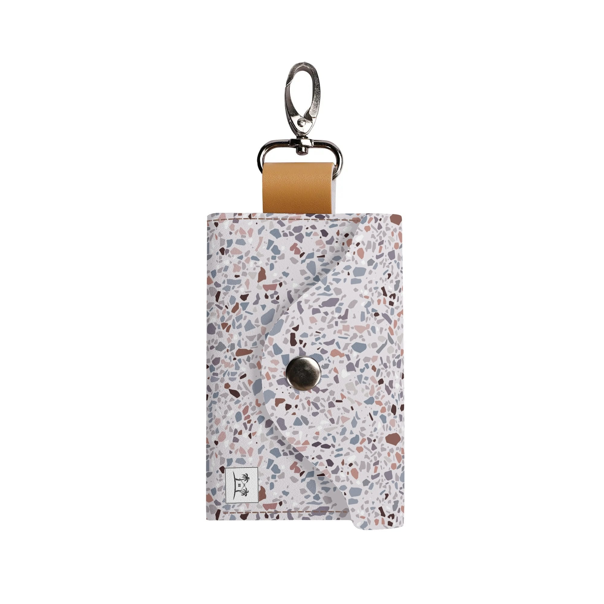 Women's Faux Leather Keychain Purse - Pink Granite