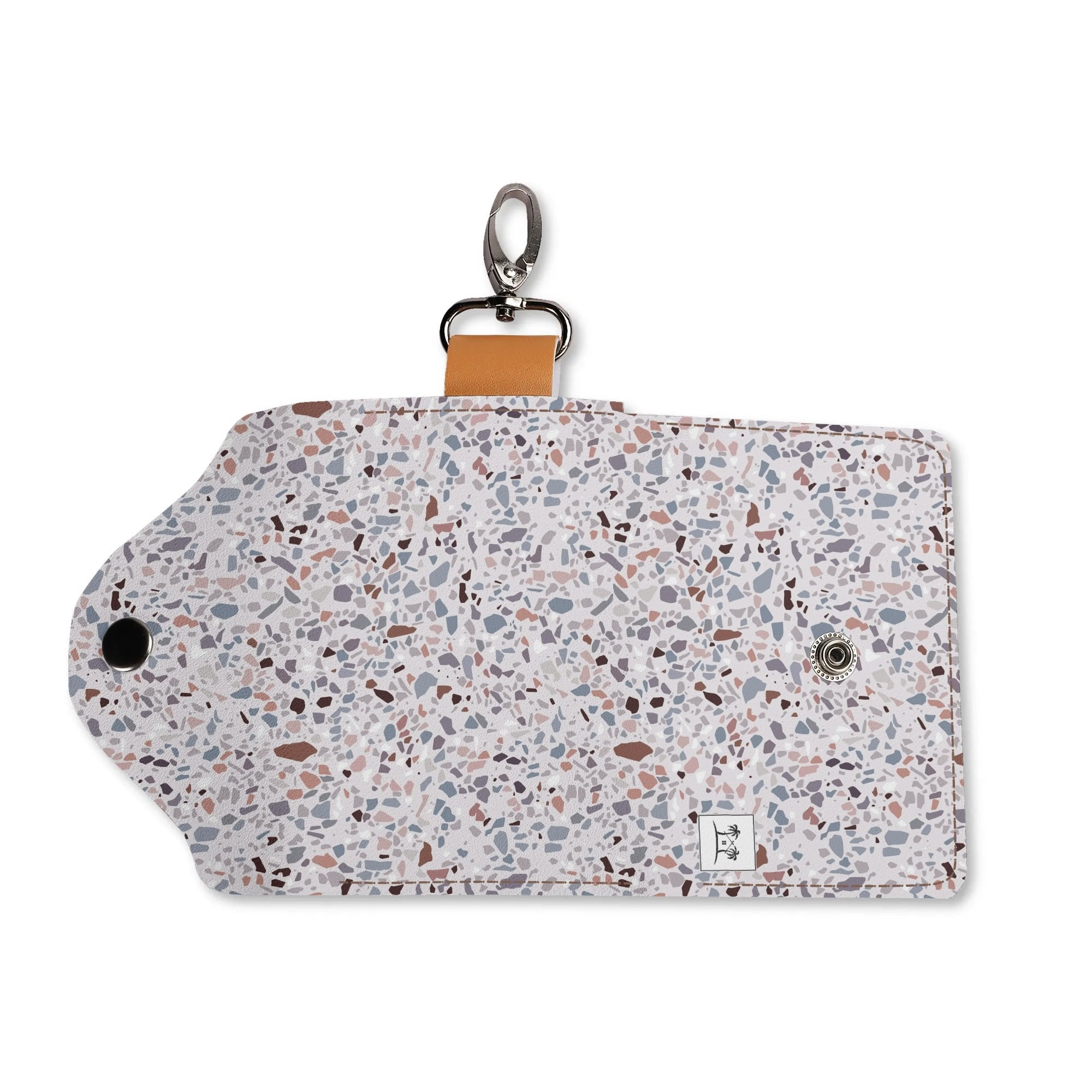 Women's Faux Leather Keychain Purse - Pink Granite
