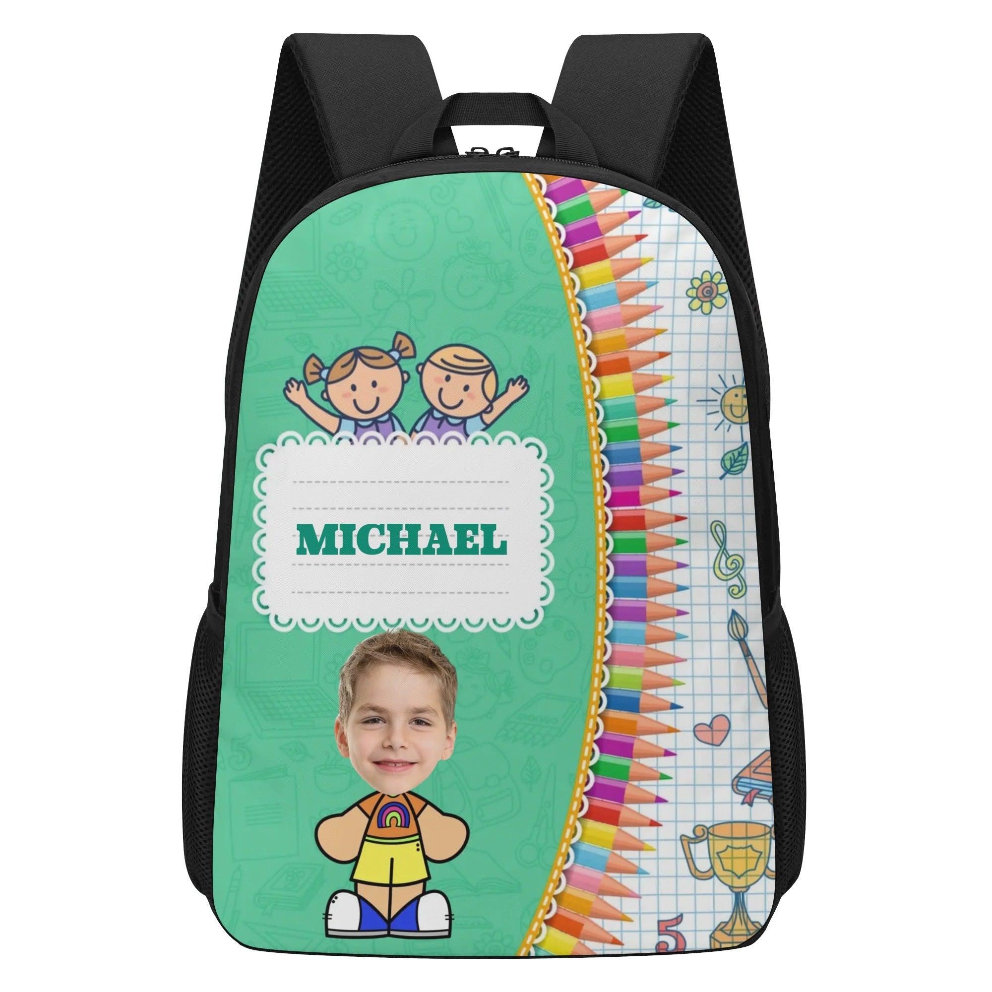 Personalized 17-Inch School Backpack for Boys