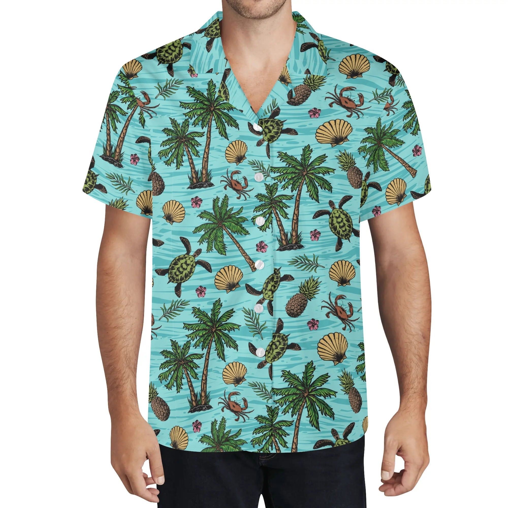 Men's Casual Hawaiian Shirt - Turtle Beach