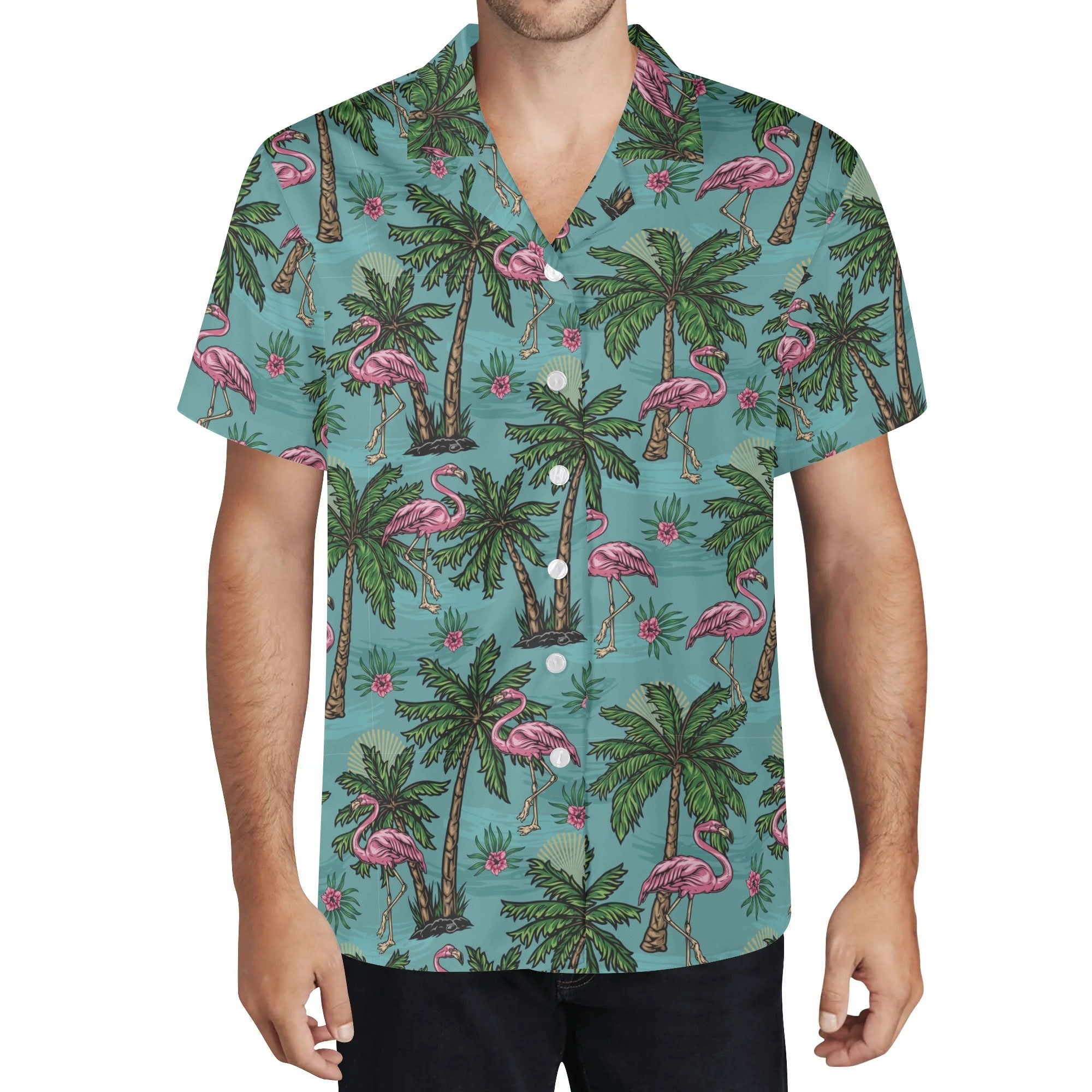 Men's Casual Hawaiian Shirt - Miami Vibes