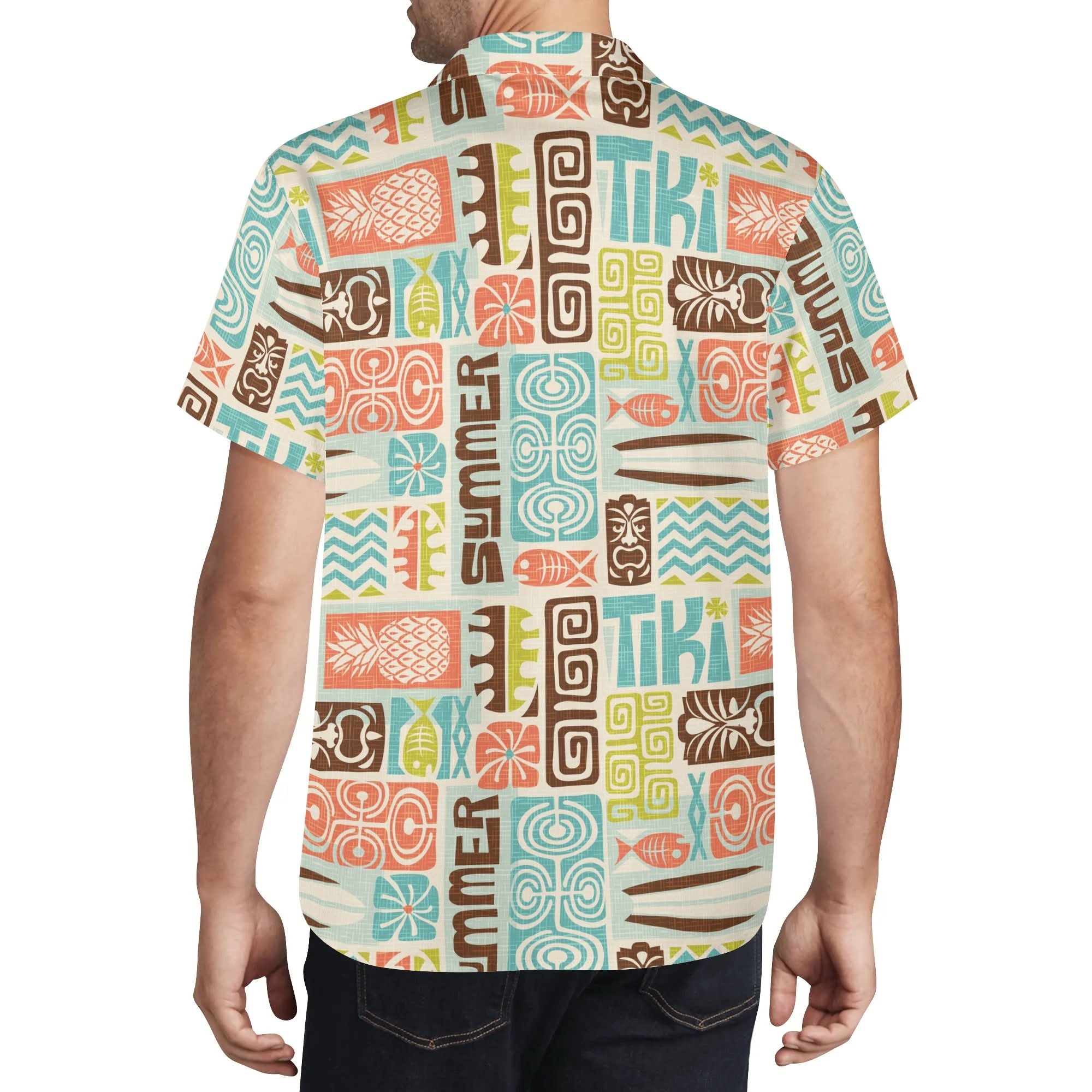 Men's Casual Hawaiian Shirt - Tiki Summer