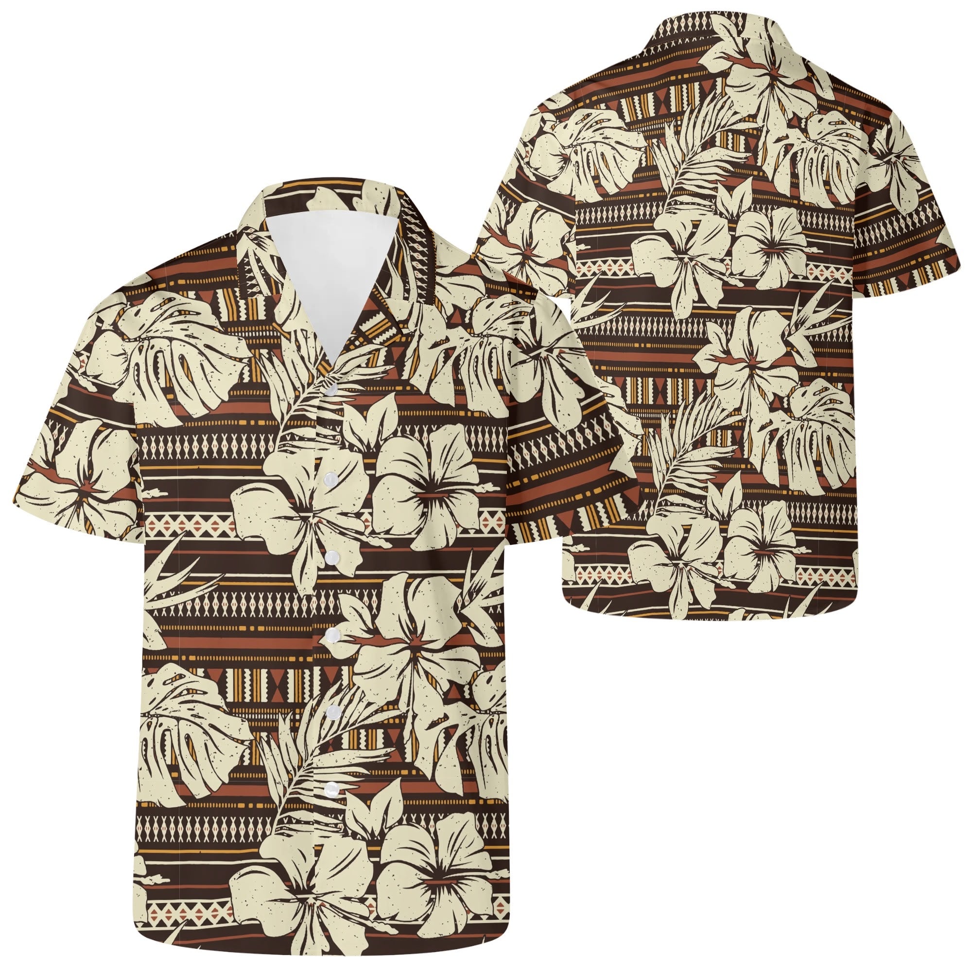 Mens Casual Hawaiian Shirt - Hawaiian Hibiscus