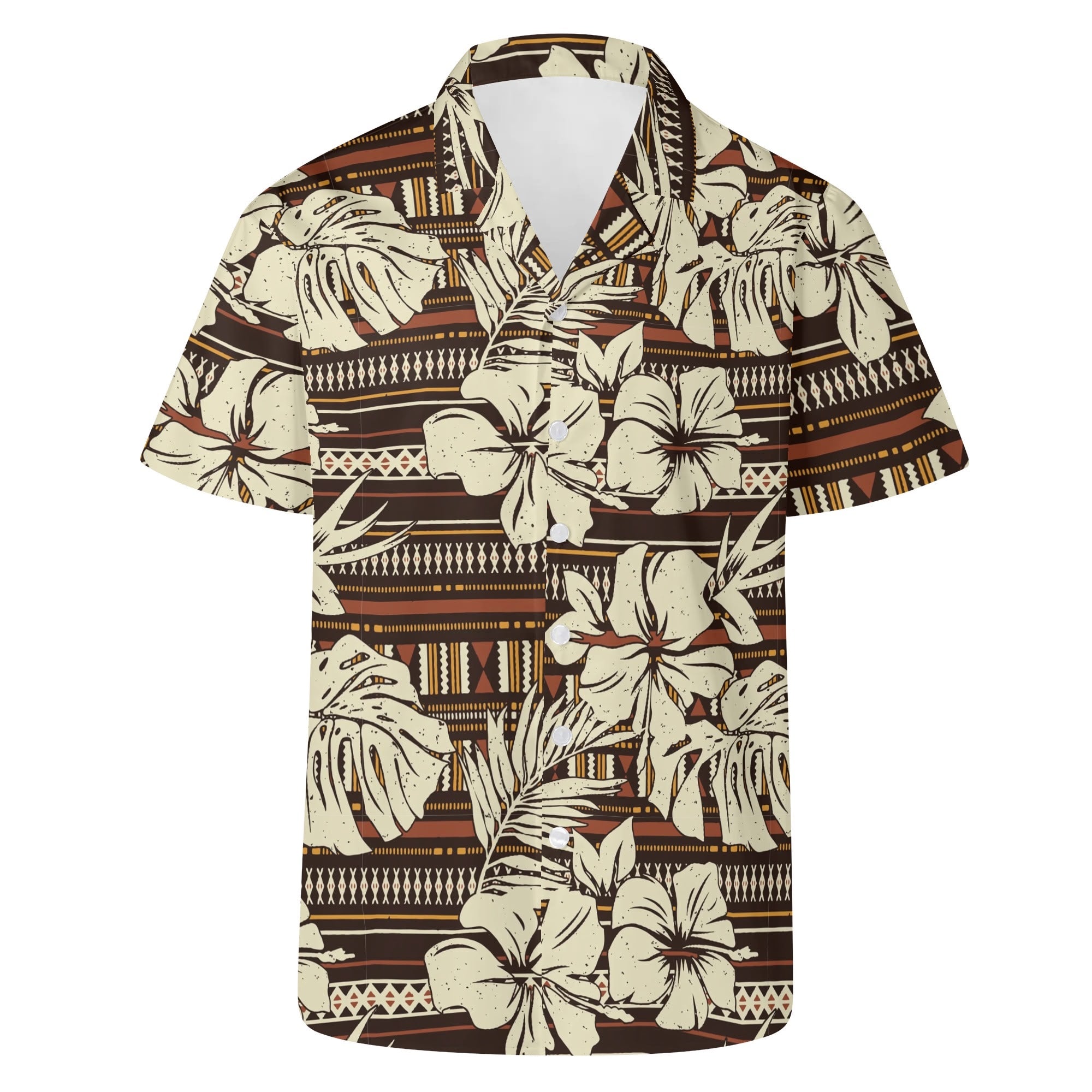 Mens Casual Hawaiian Shirt - Hawaiian Hibiscus