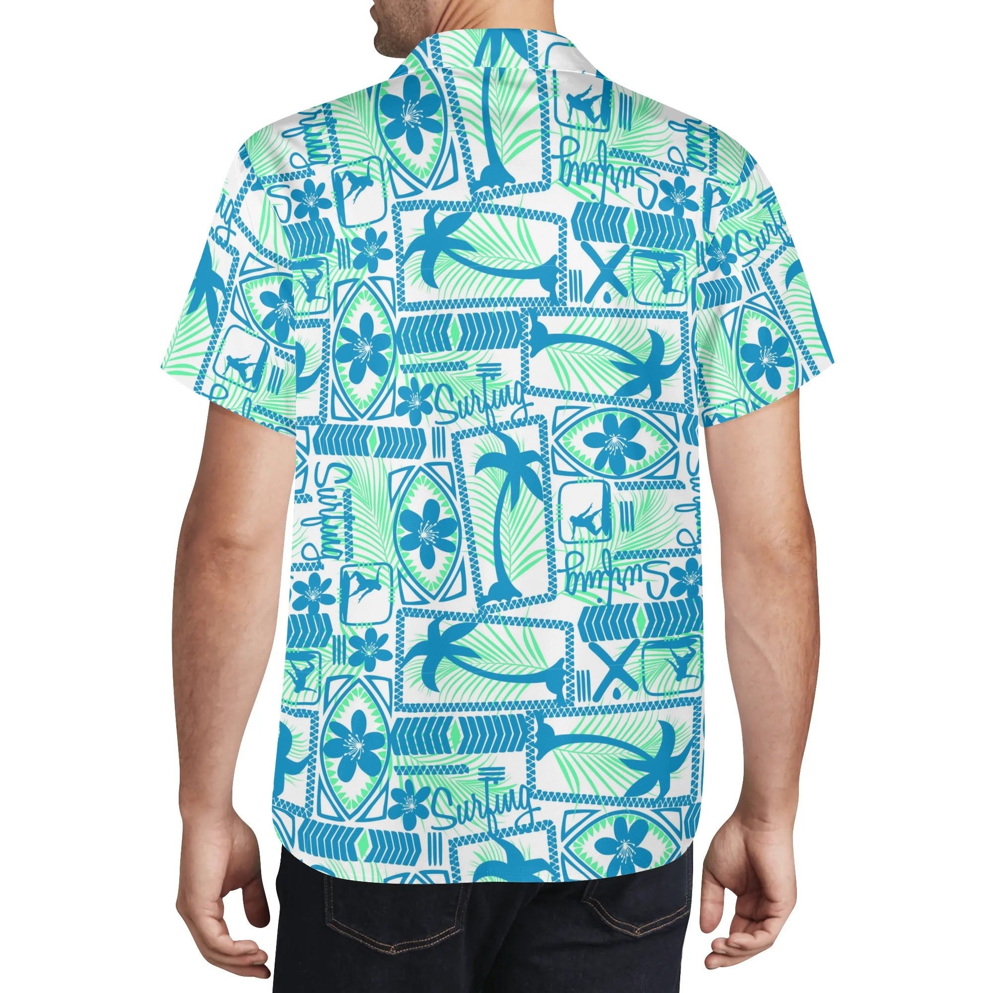 Men's Casual Hawaiian Shirt - Island Surfing