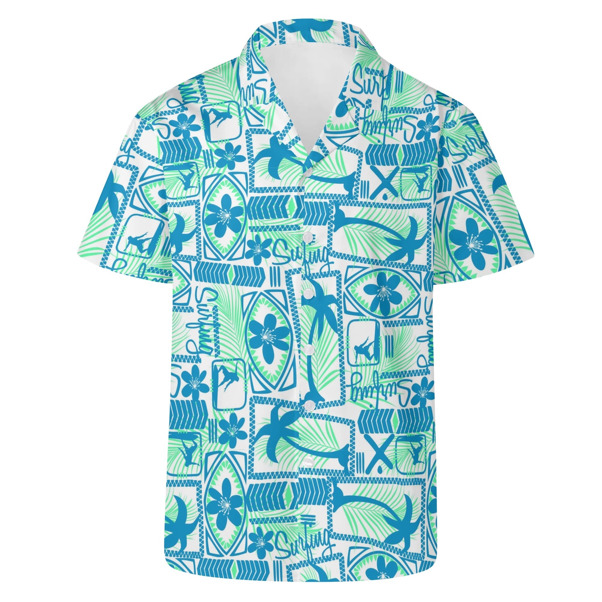 Men's Casual Hawaiian Shirt - Island Surfing