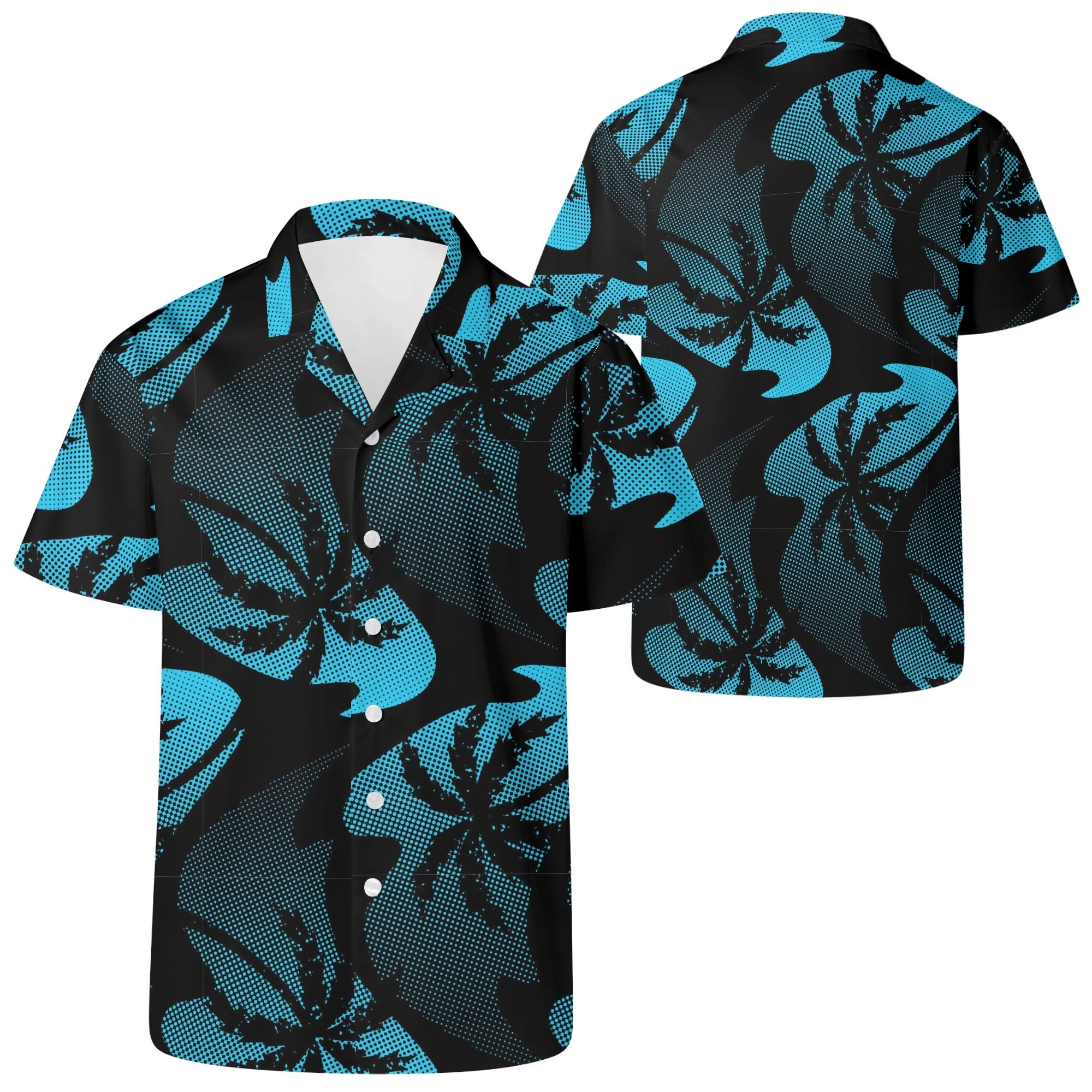 Men's Casual Hawaiian Shirt - Palm Waves