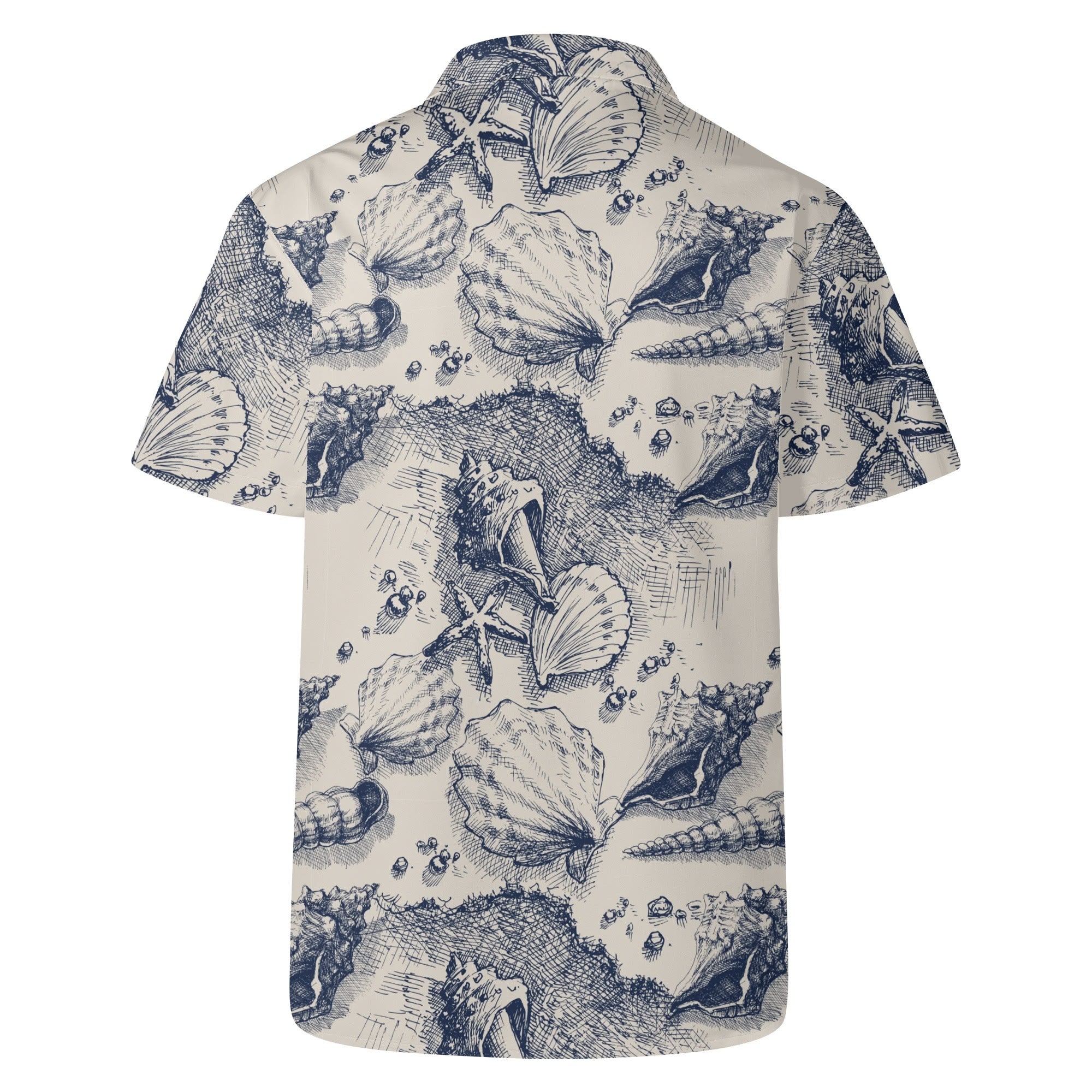 Men's Casual Hawaiian Shirt - Vintage Seashells