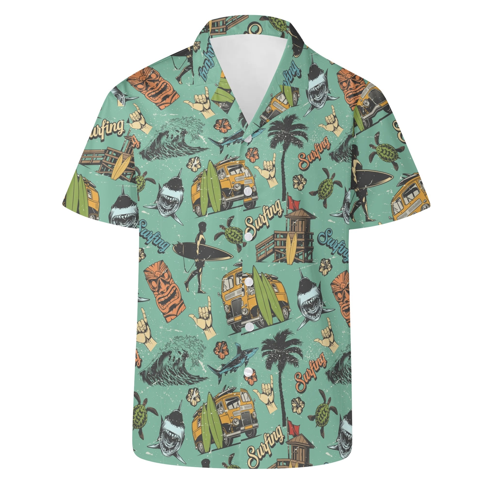 Men's Casual Hawaiian Shirt - Surf Culture