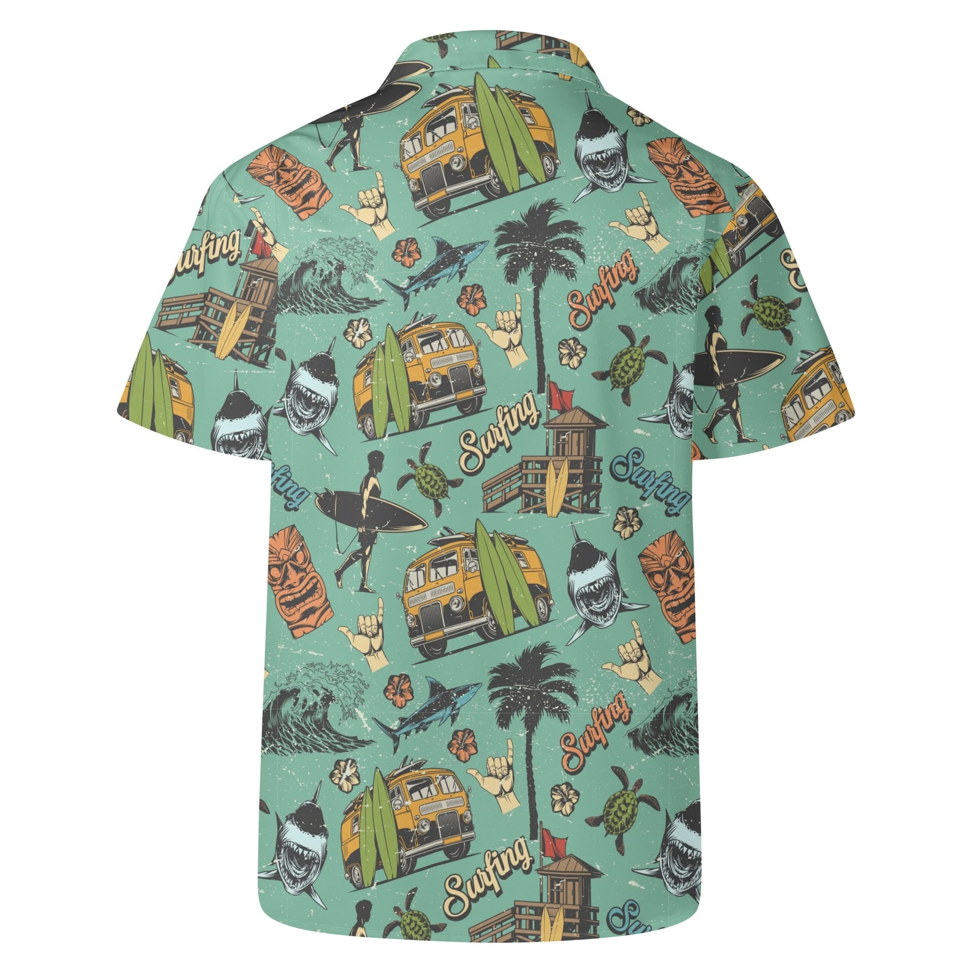 Men's Casual Hawaiian Shirt - Surf Culture