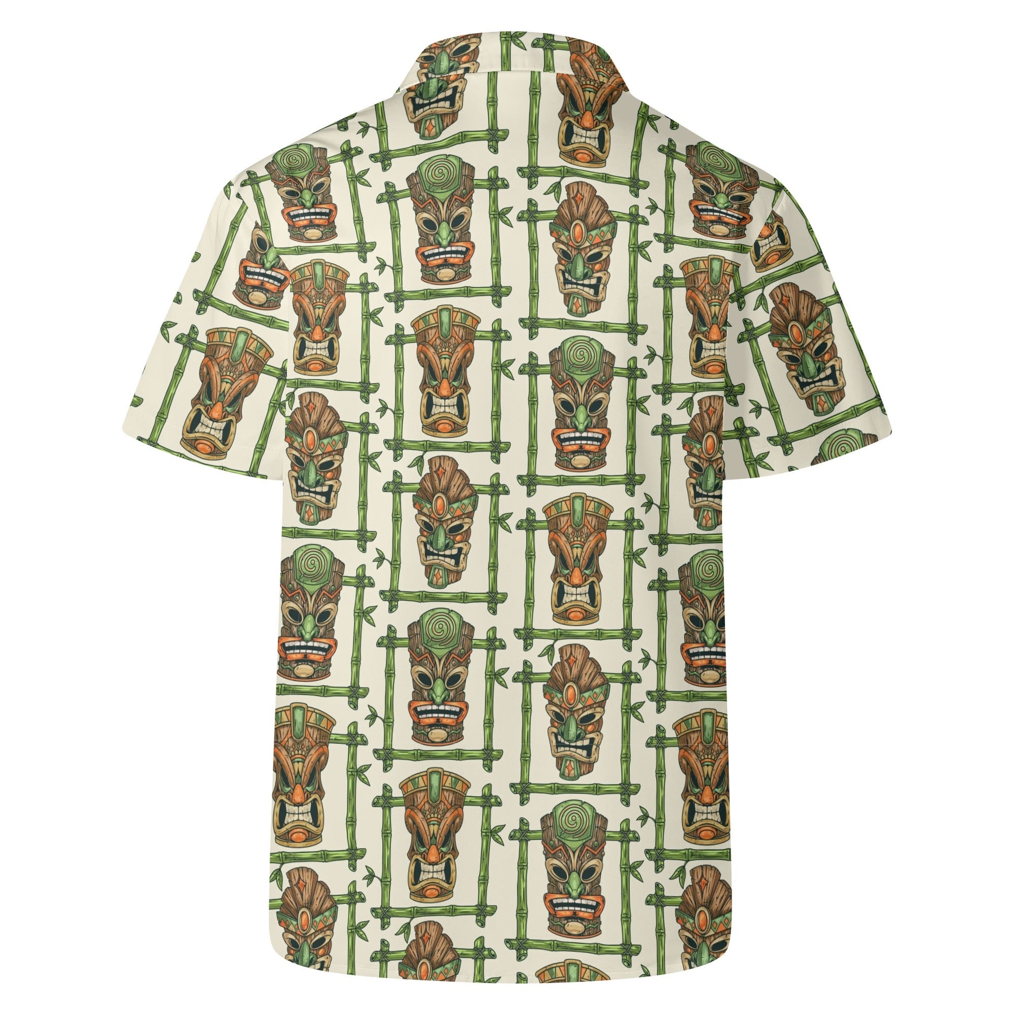 Men's Casual Hawaiian Shirt - Tiki Masks