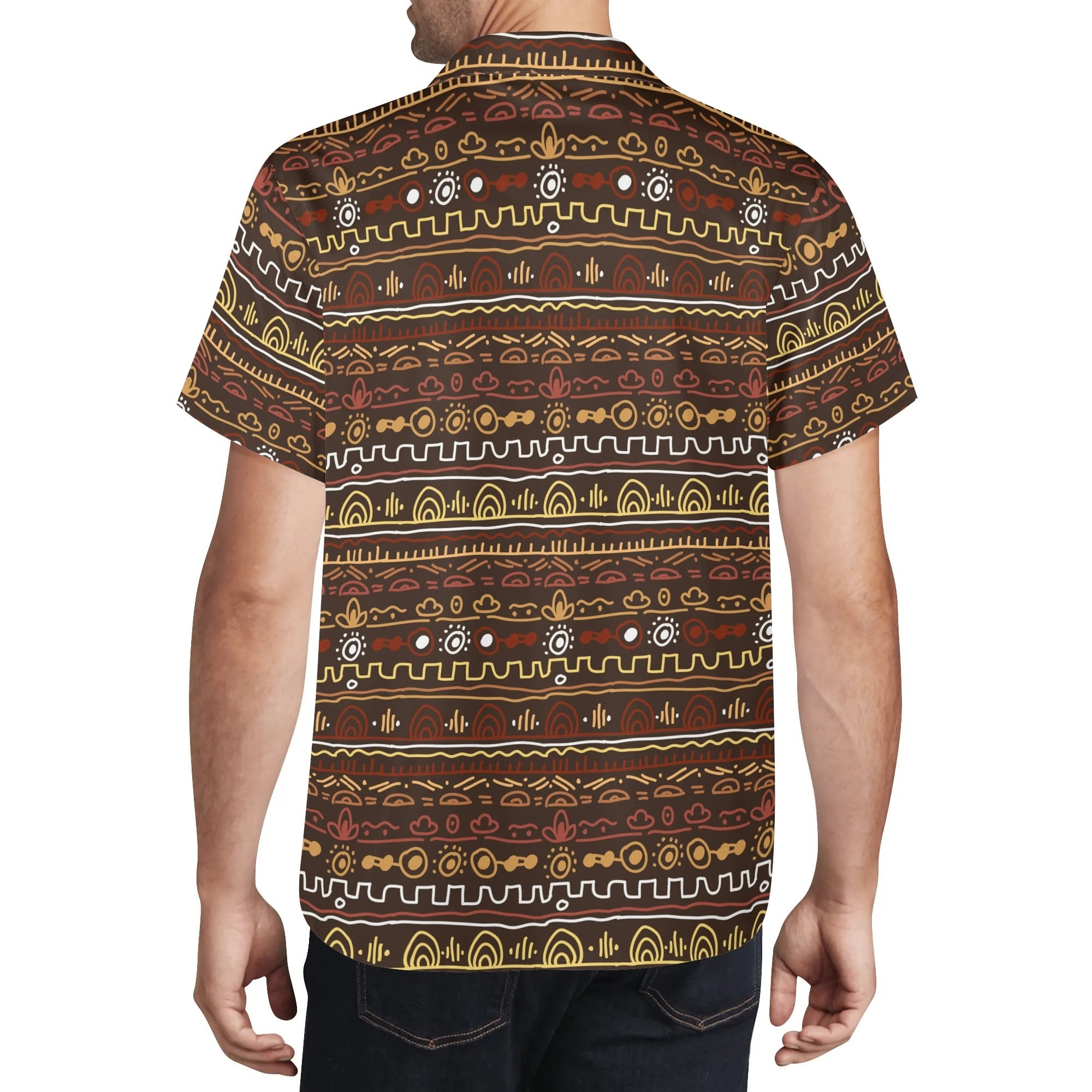 Men's Casual Hawaiian Shirt - Tribal Print