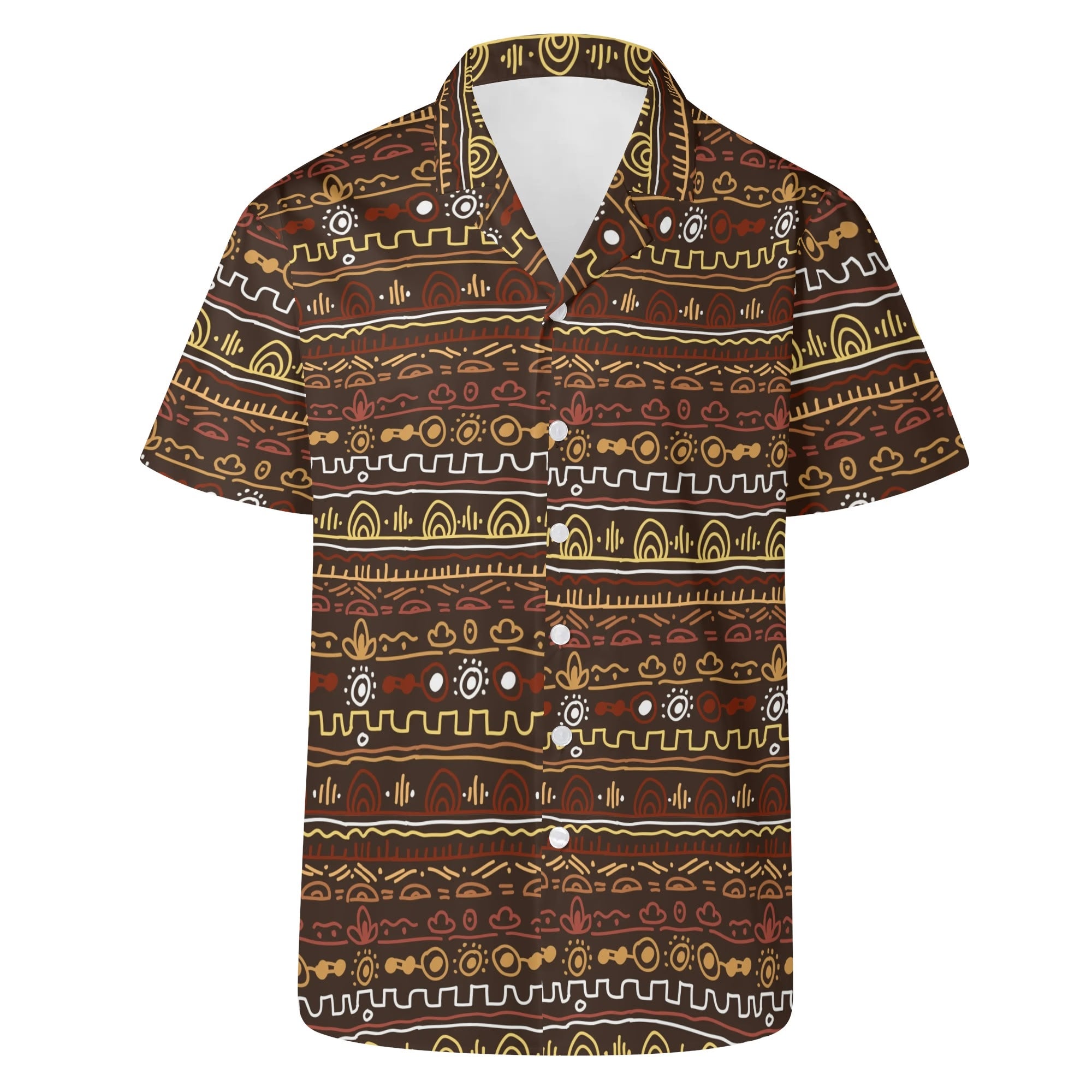 Men's Casual Hawaiian Shirt - Tribal Print