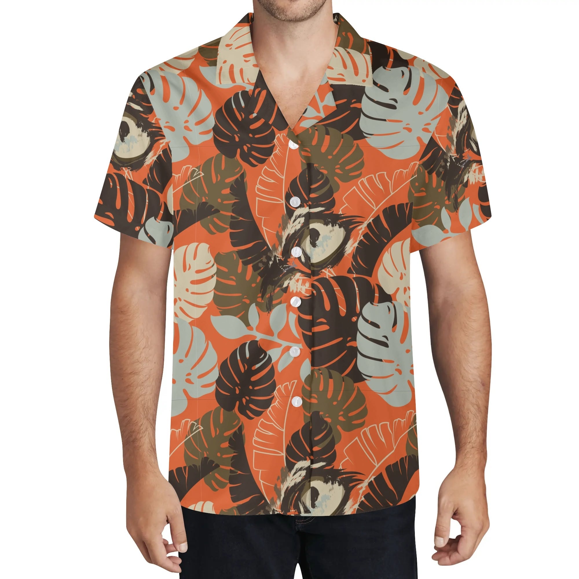 Men's Casual Hawaiian Shirt - Leopards Eye