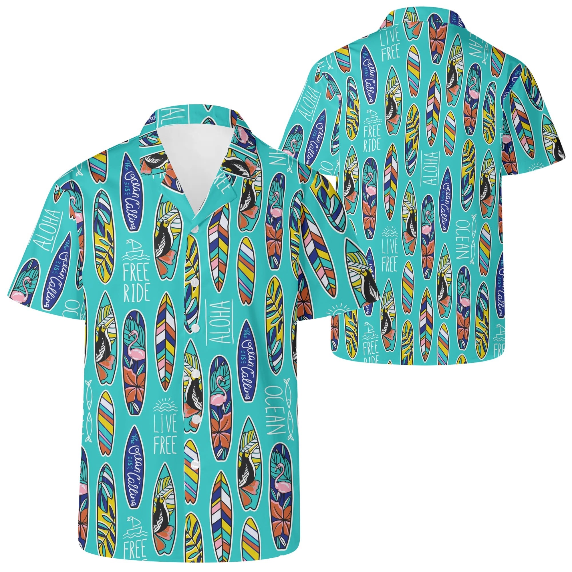 Men's Casual Hawaiian Shirt - The Ocean is Calling