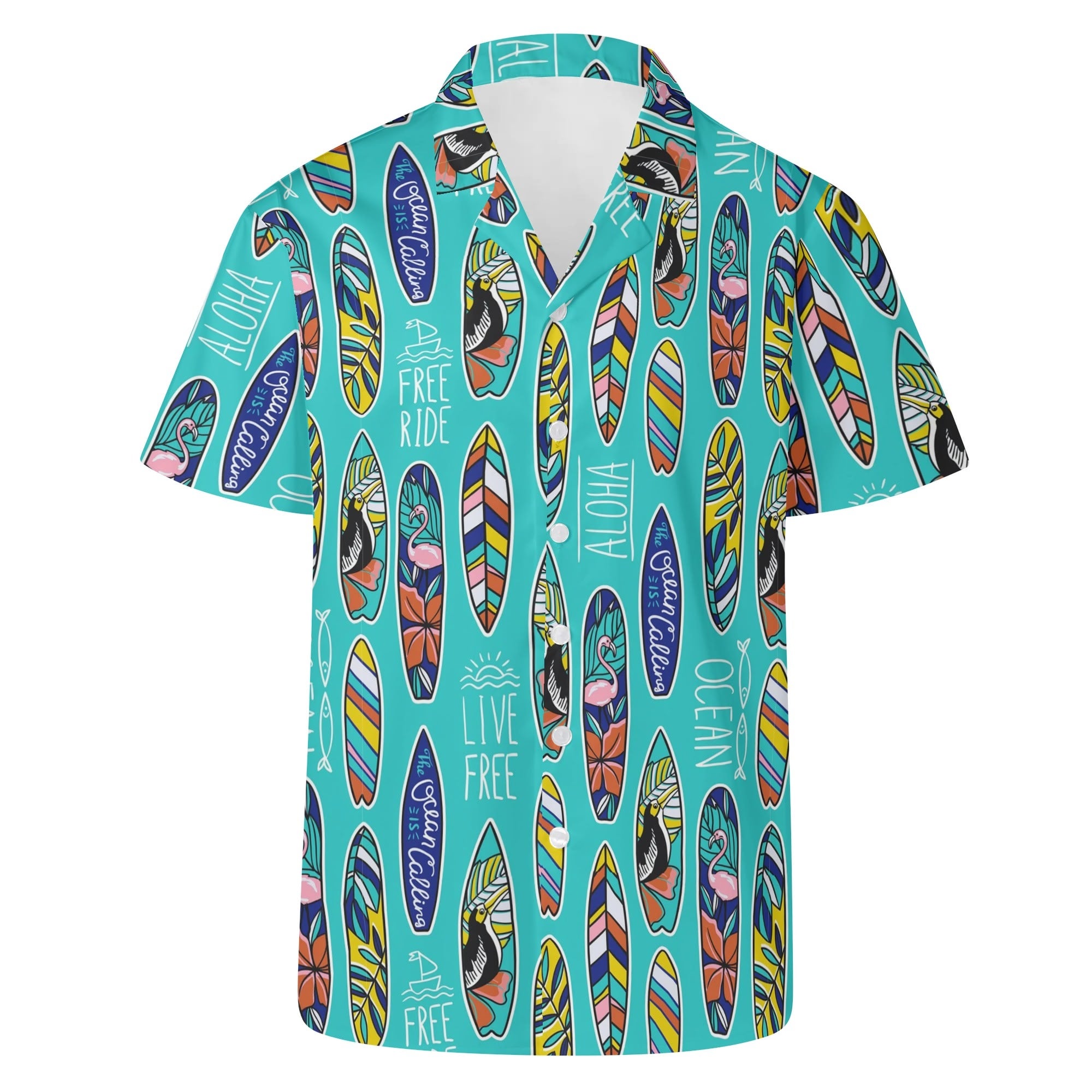 Men's Casual Hawaiian Shirt - The Ocean is Calling