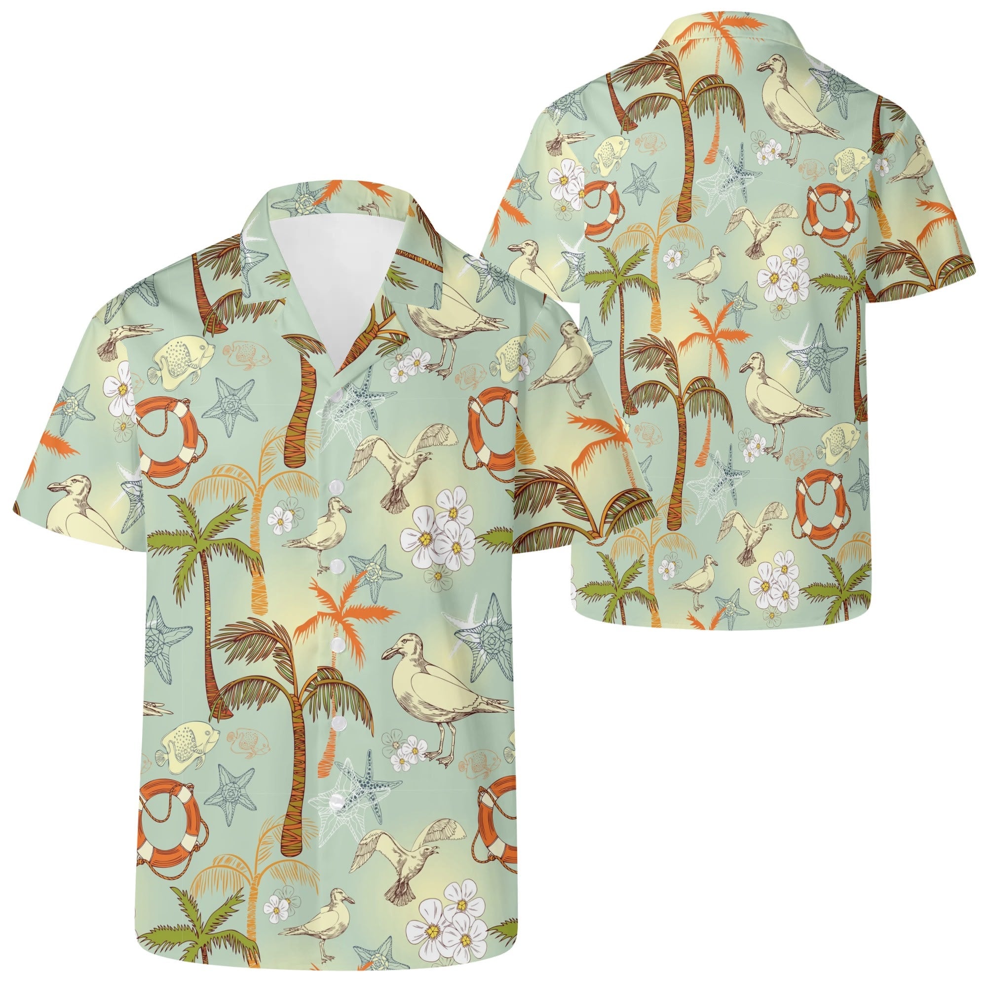 Men's Casual Hawaiian Shirt - Sandpiper Beach