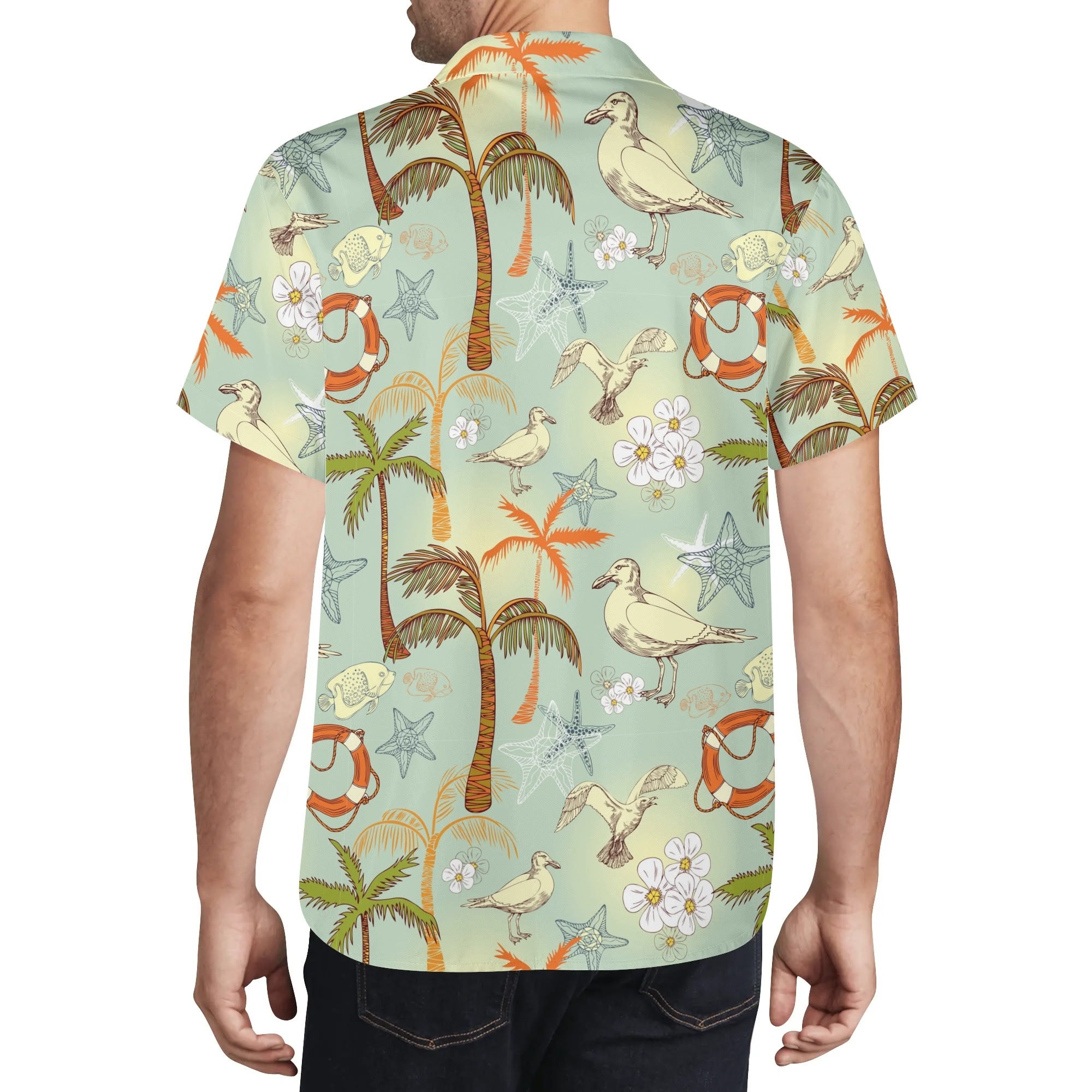 Men's Casual Hawaiian Shirt - Sandpiper Beach