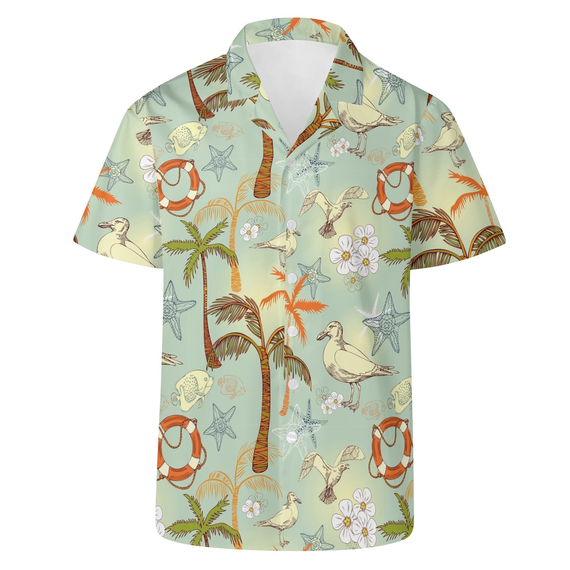 Men's Casual Hawaiian Shirt - Sandpiper Beach