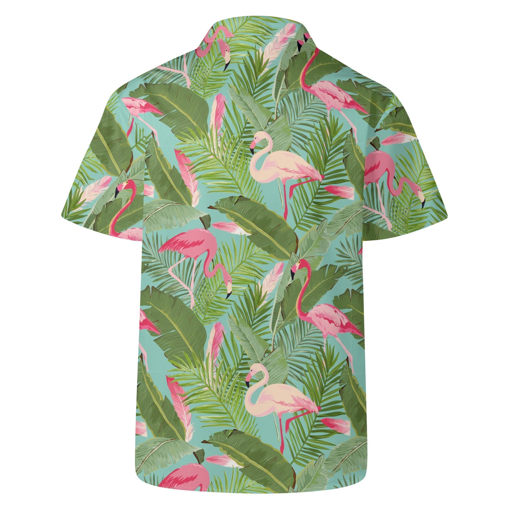 Men's Casual Hawaiian Shirt - Flamingoes