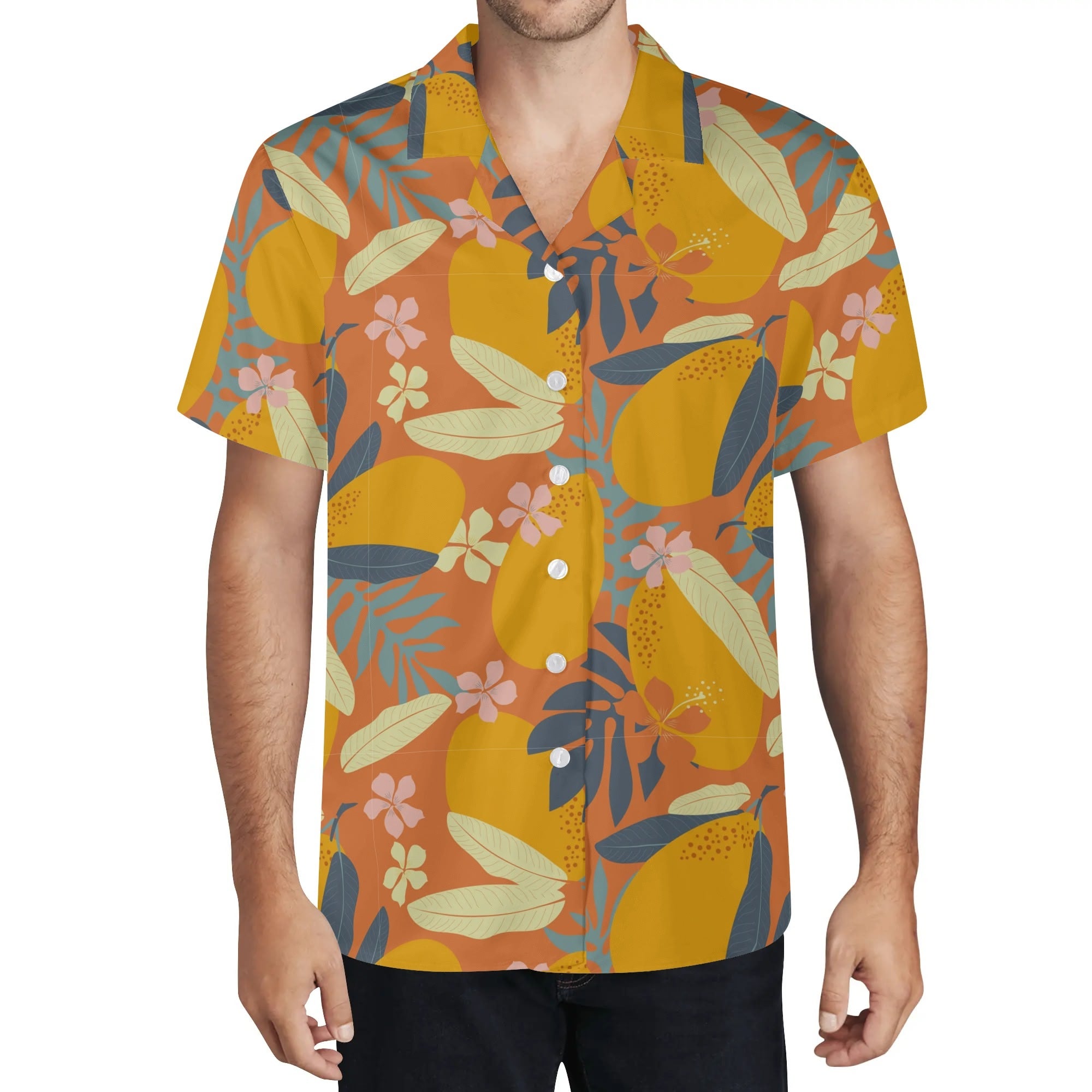 Men's Casual Hawaiian Shirt - Mystic Mango