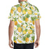 Men's Casual Hawaiian Shirt - Pineapples & Plumeria (White)