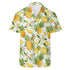 Men's Casual Hawaiian Shirt - Pineapples & Plumeria (White)