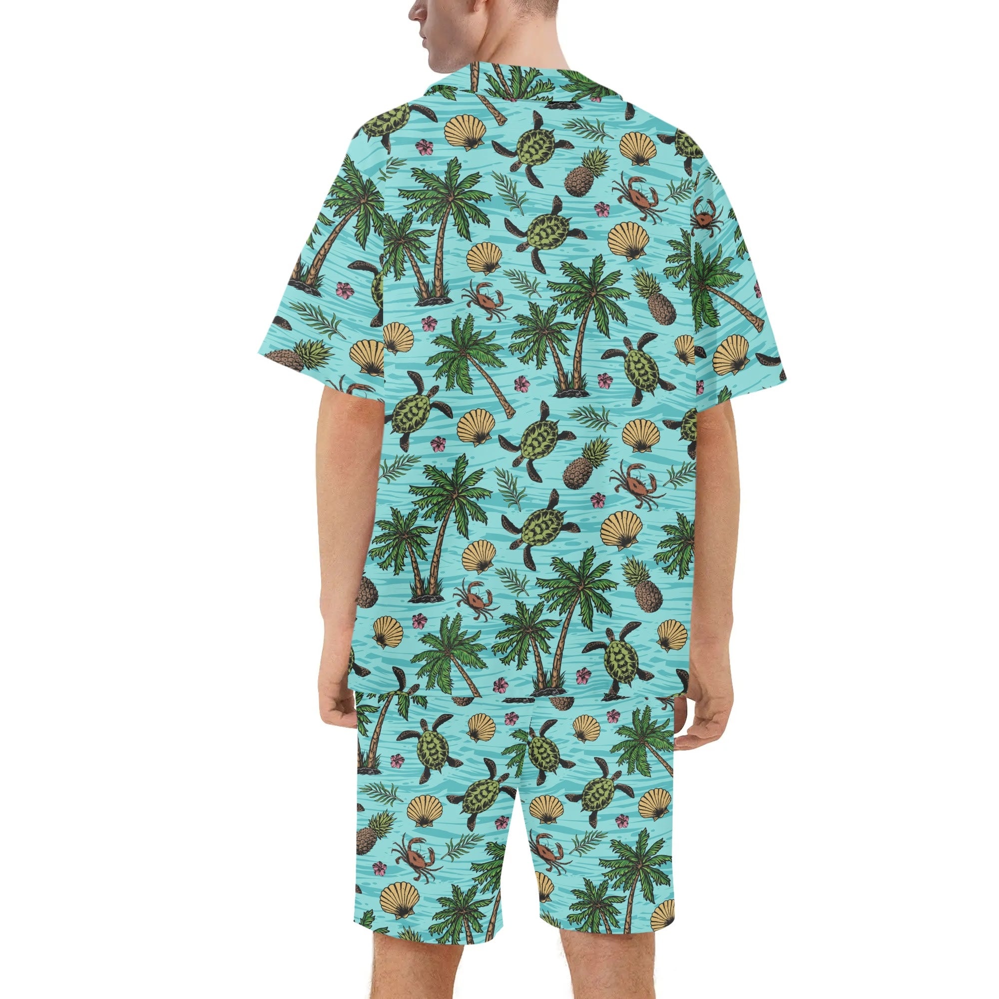 Men's Hawaiian Shirt and Shorts Set - Turtle Beach