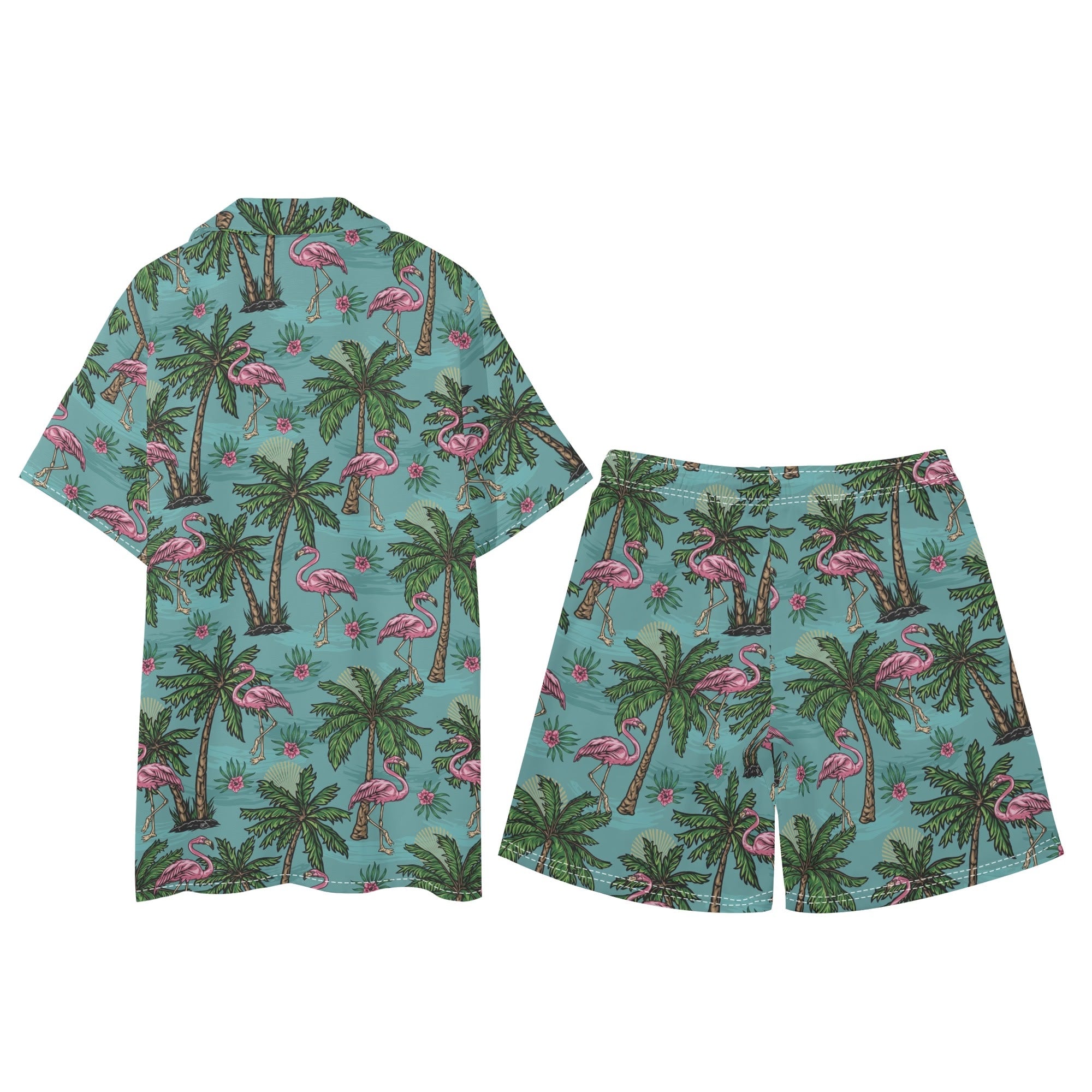 Men's Hawaiian Shirt and Shorts Set - Miami Vibes