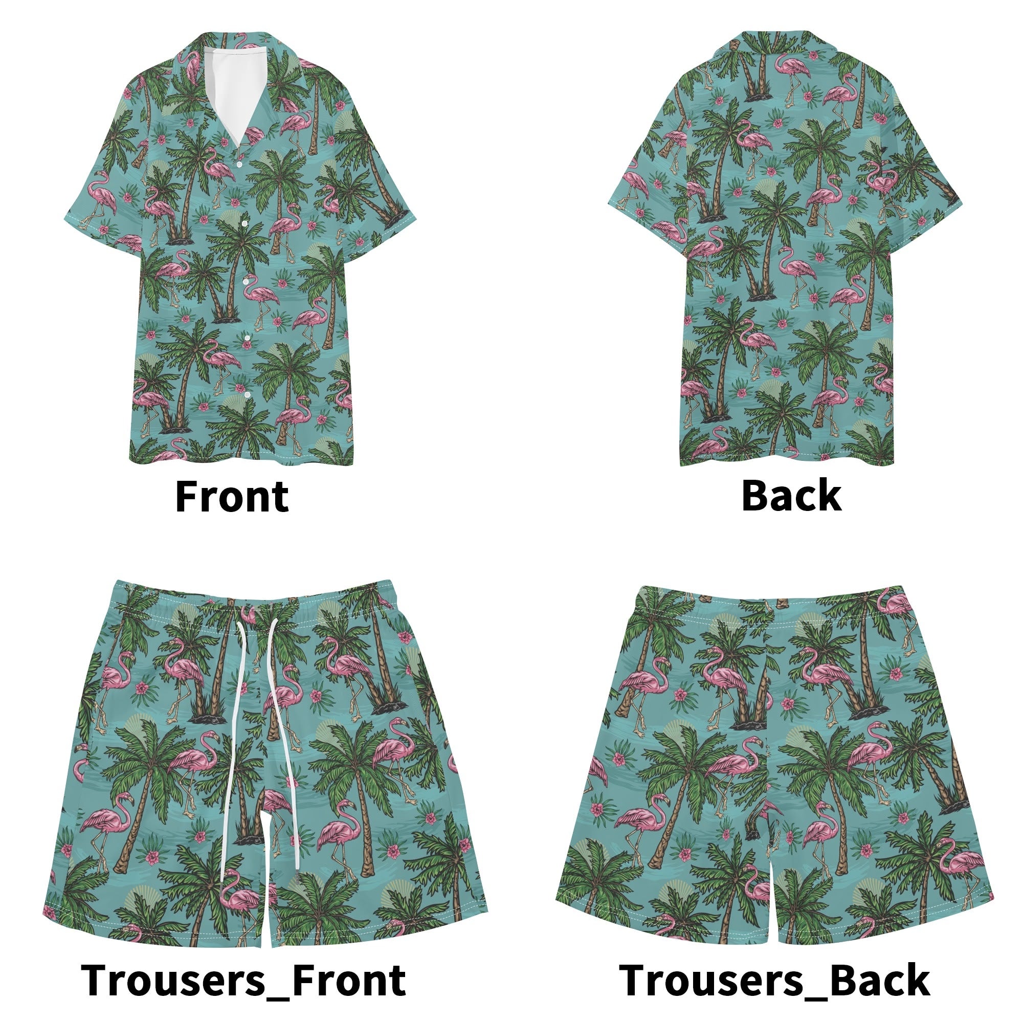 Men's Hawaiian Shirt and Shorts Set - Miami Vibes