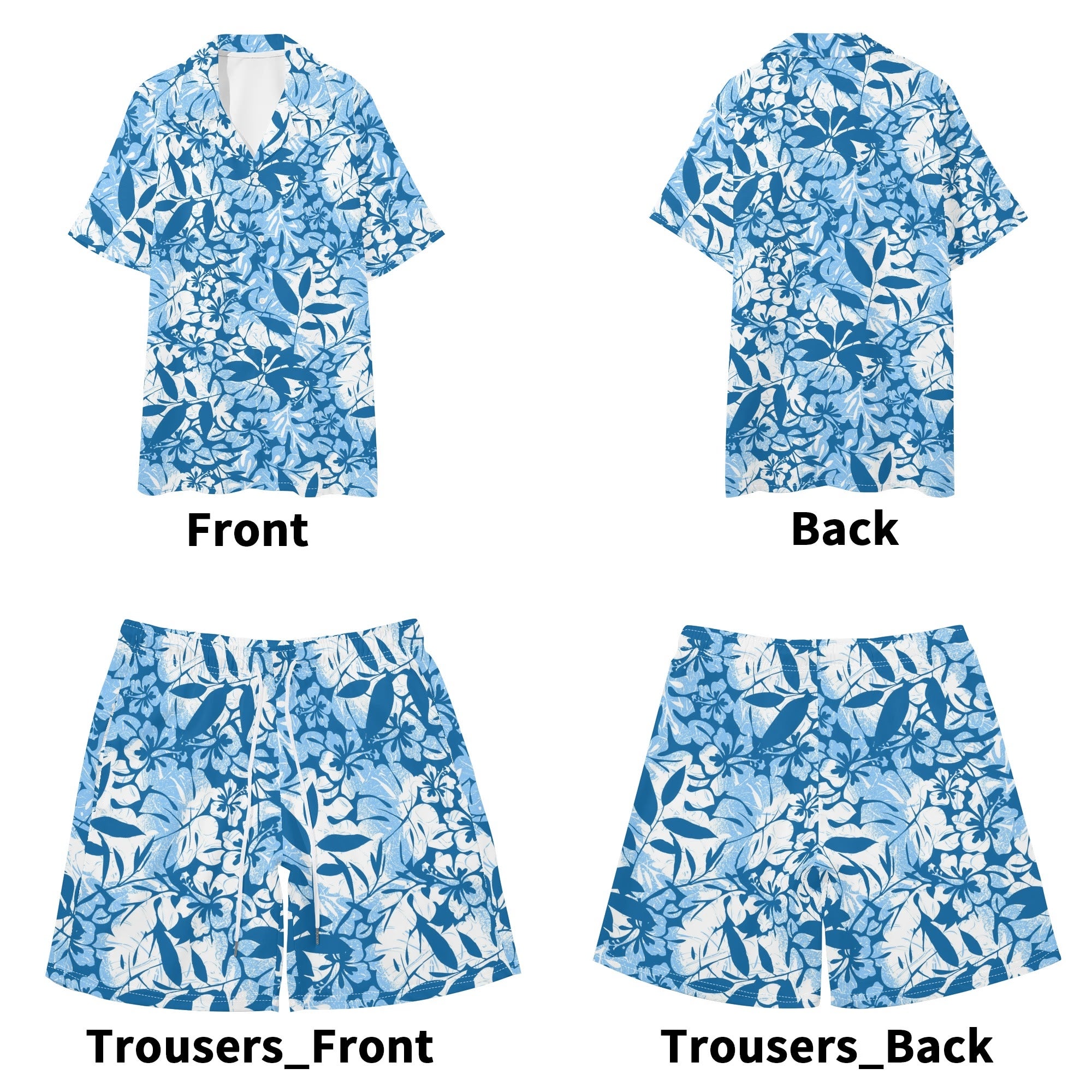 Men's Hawaiian Shirt and Shorts Set - Tropical Botanicals