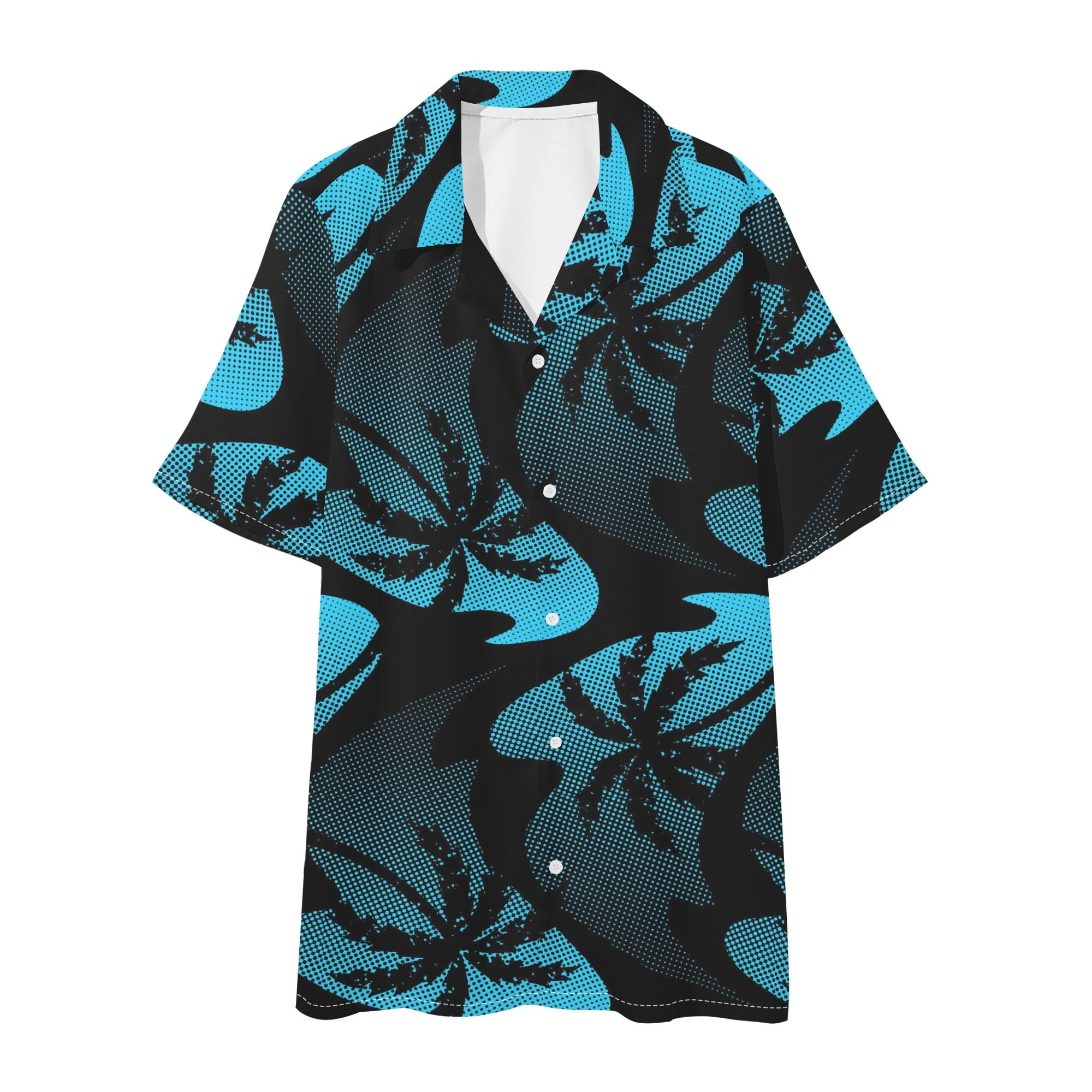 Men's Hawaiian Shirt and Shorts Set - Palm Waves