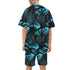 Men's Hawaiian Shirt and Shorts Set - Palm Waves