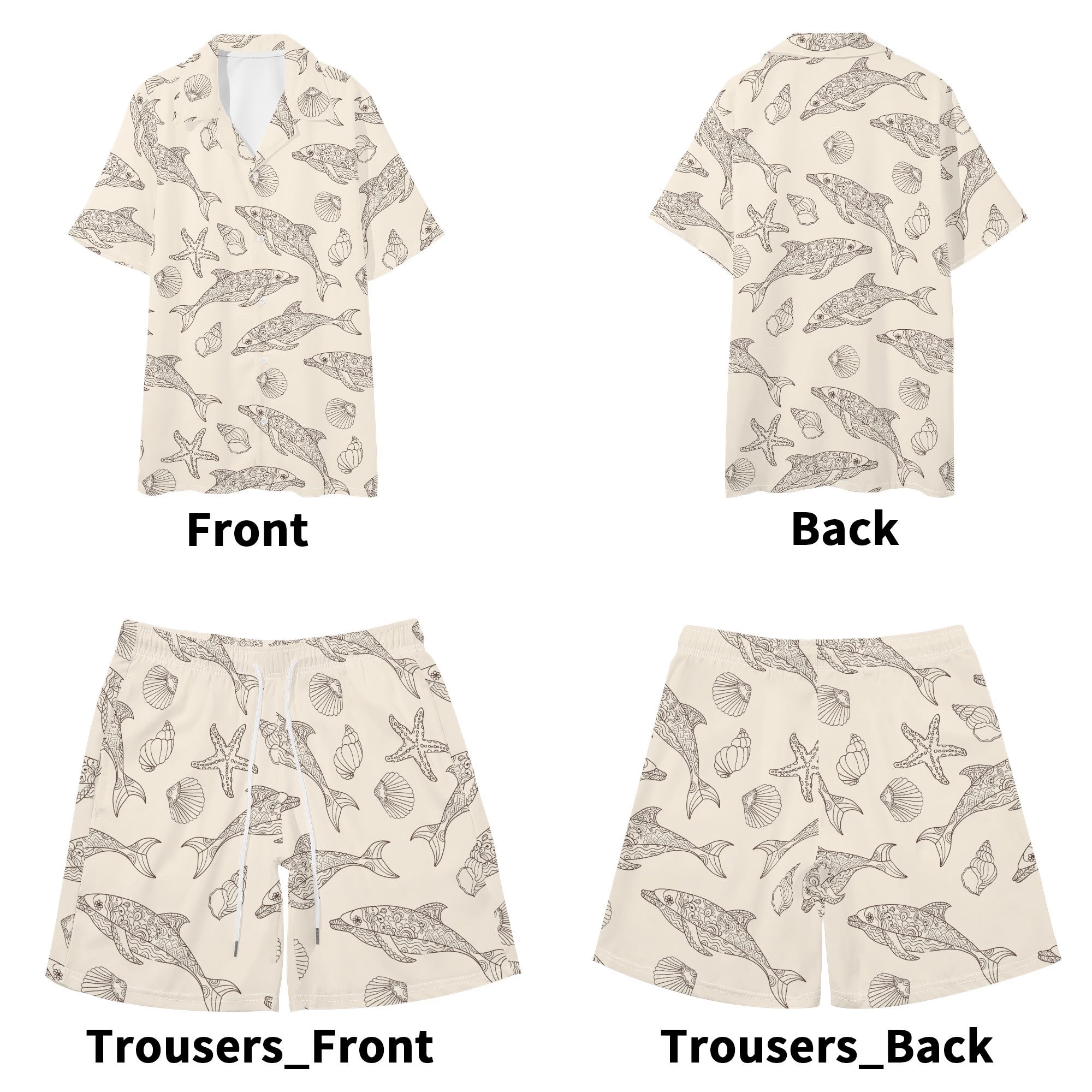 Men's Hawaiian Shirt and Shorts Set - Tidal Rhythm