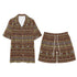 Men's Hawaiian Shirt and Shorts Set - Tribal Print