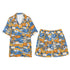 Men's Hawaiian Shirt and Shorts Set - Sushi (Blue)