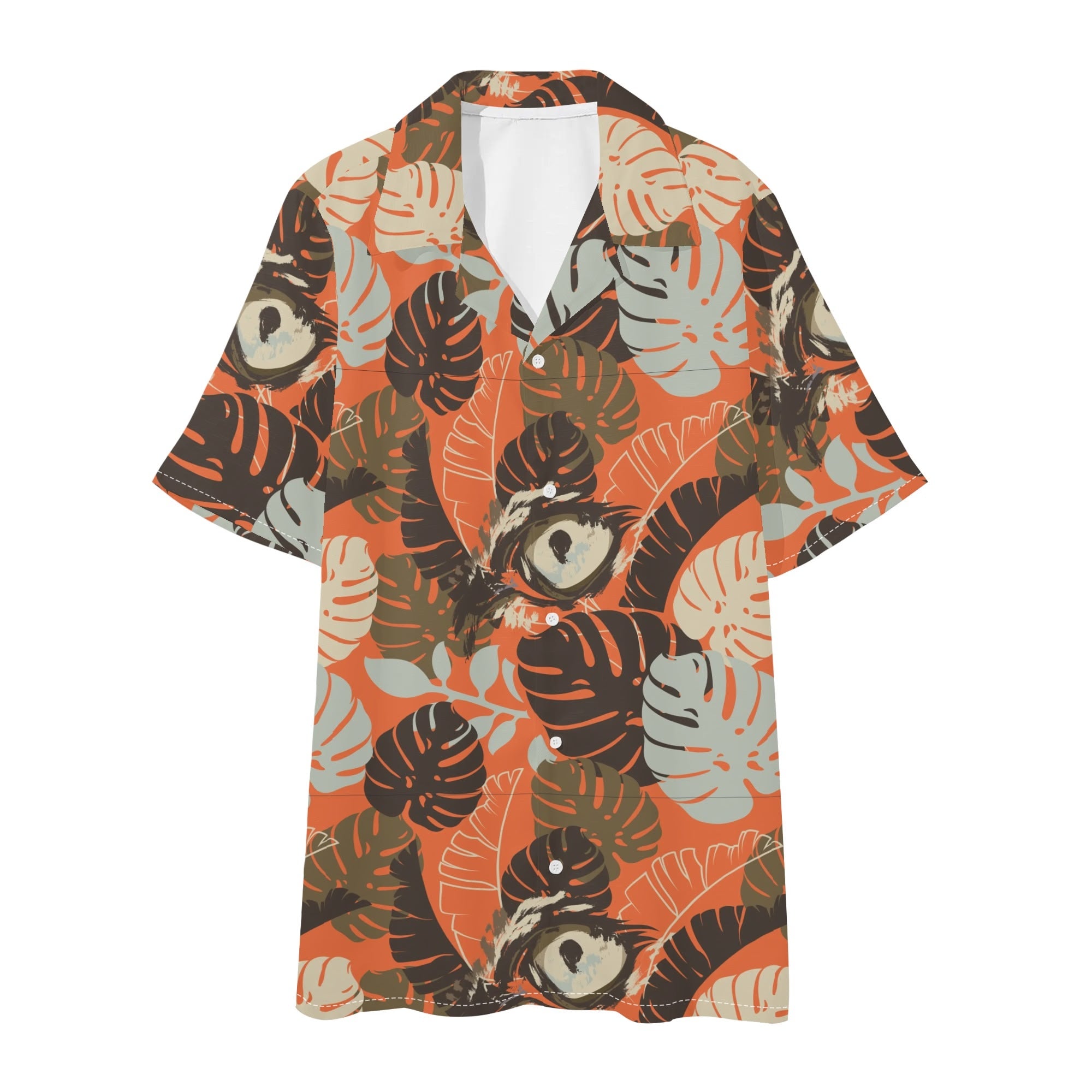 Men's Hawaiian Shirt and Shorts Set - Leopards Eye