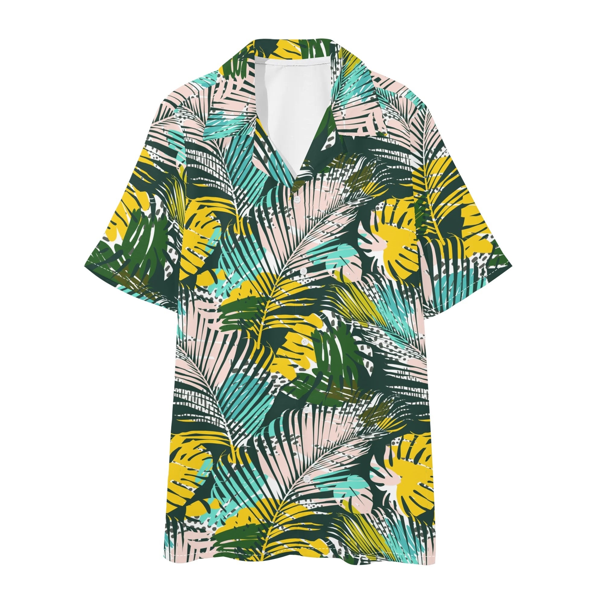 Men's Hawaiian Shirt and Shorts Set - Tropical Palms