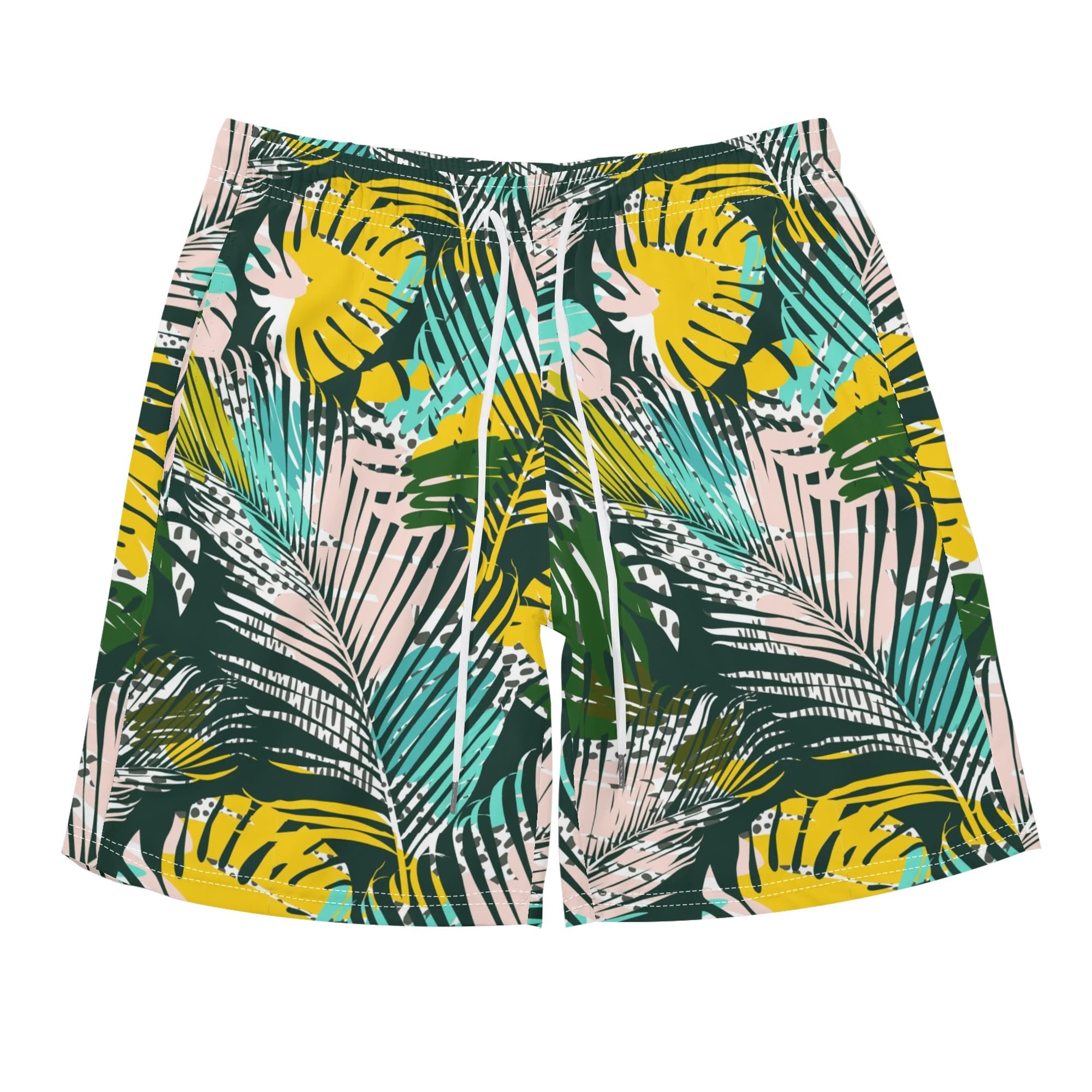 Men's Hawaiian Shirt and Shorts Set - Tropical Palms