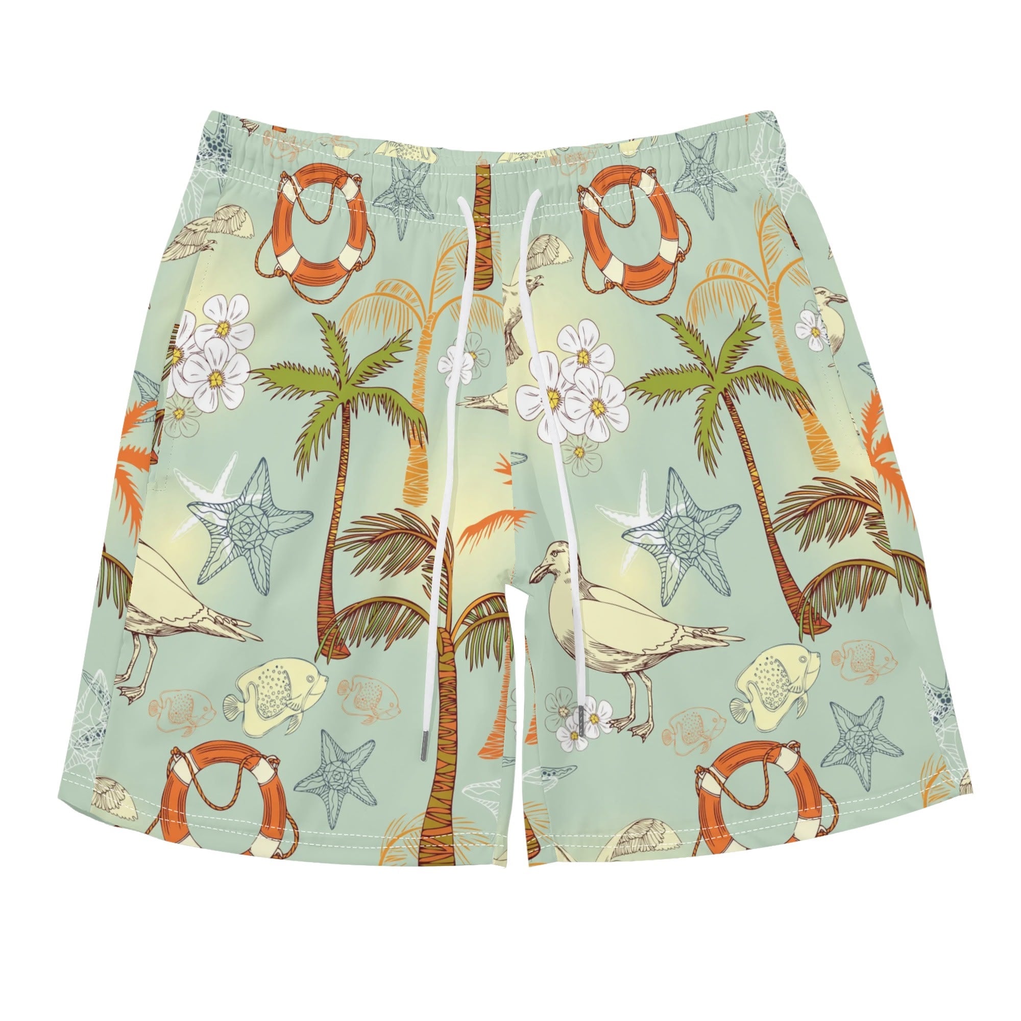 Men's Hawaiian Shirt and Shorts Set - Sandpiper Beach