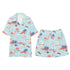 Men's Hawaiian Shirt and Shorts Set - Flamingo Sunset