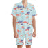 Men's Hawaiian Shirt and Shorts Set - Flamingo Sunset