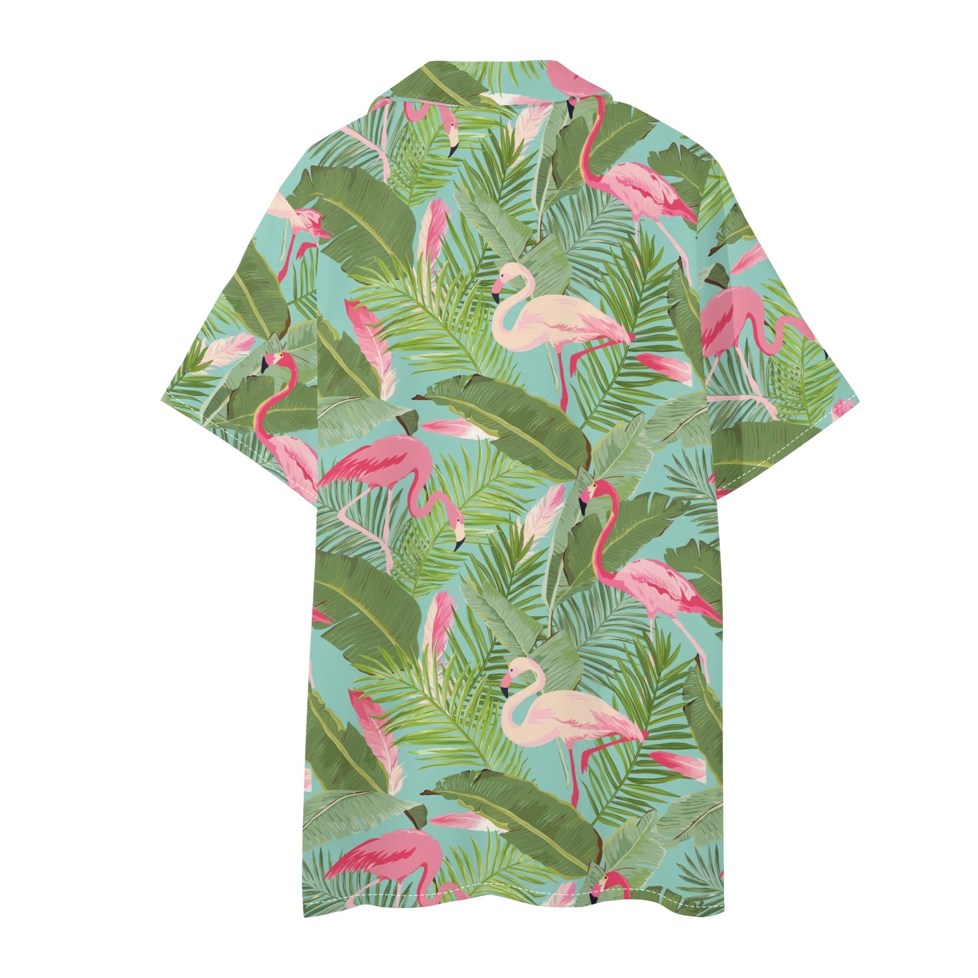 Men's Hawaiian Shirt and Shorts Set - Flamingoes