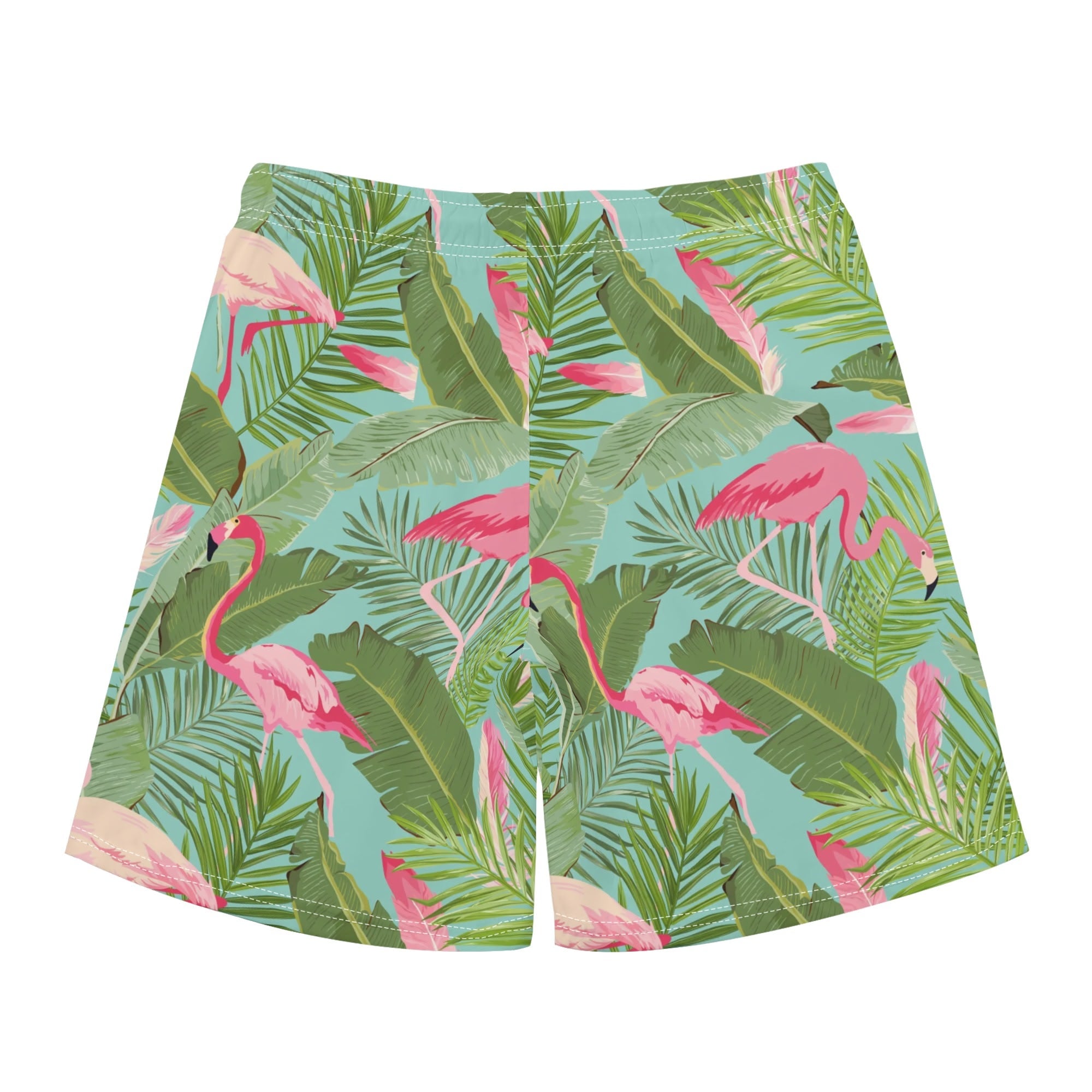 Men's Hawaiian Shirt and Shorts Set - Flamingoes